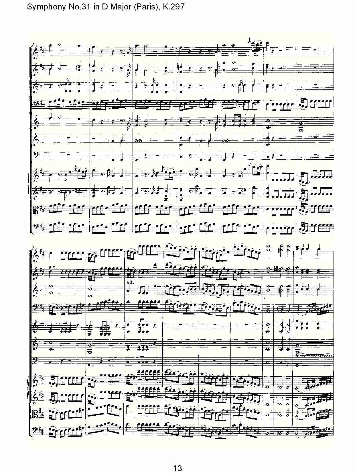 (D大调第三十一交响曲“巴黎”K.297)（三）总谱（图3）