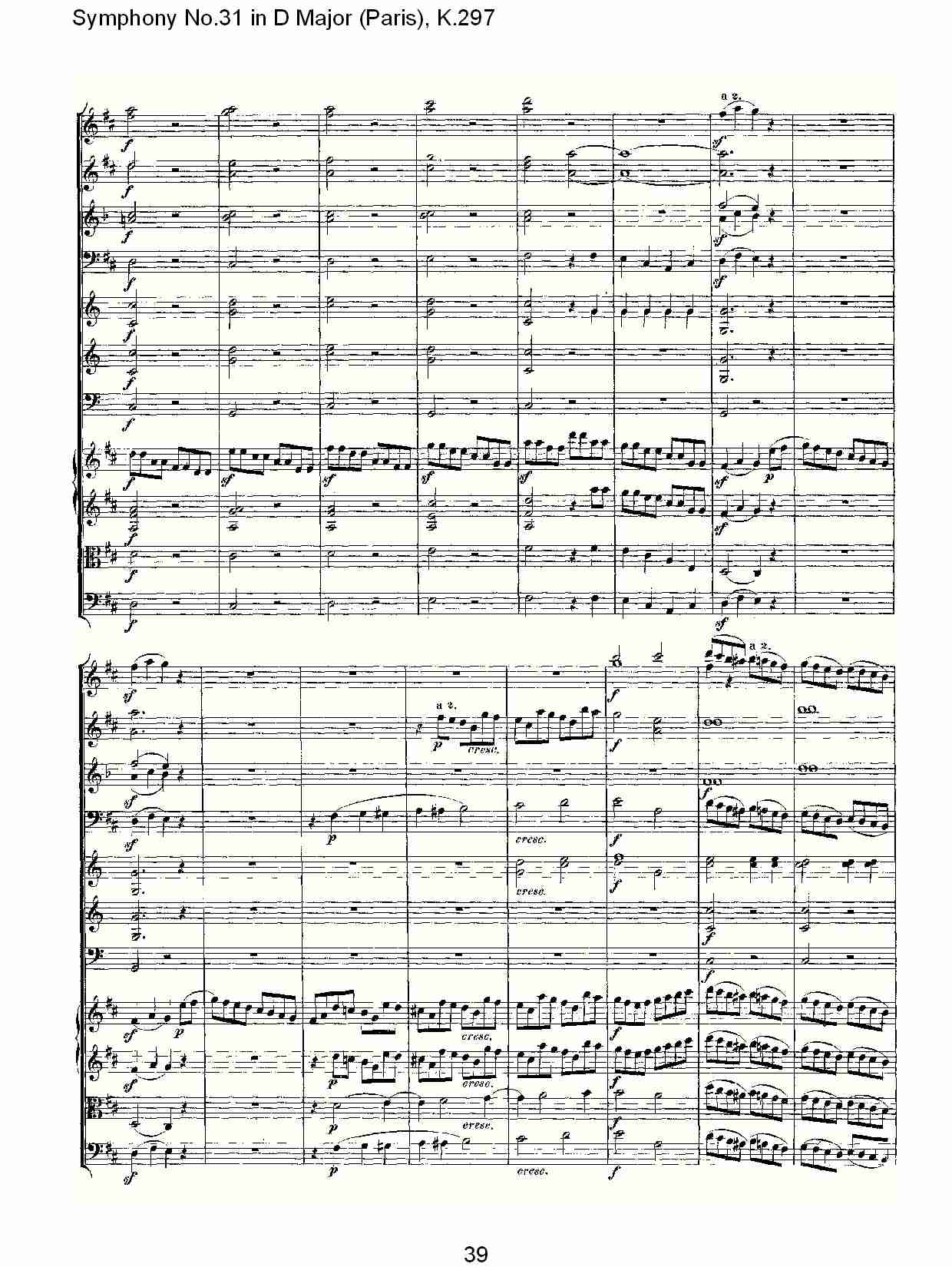 (D大调第三十一交响曲“巴黎”K.297)（八）总谱（图4）