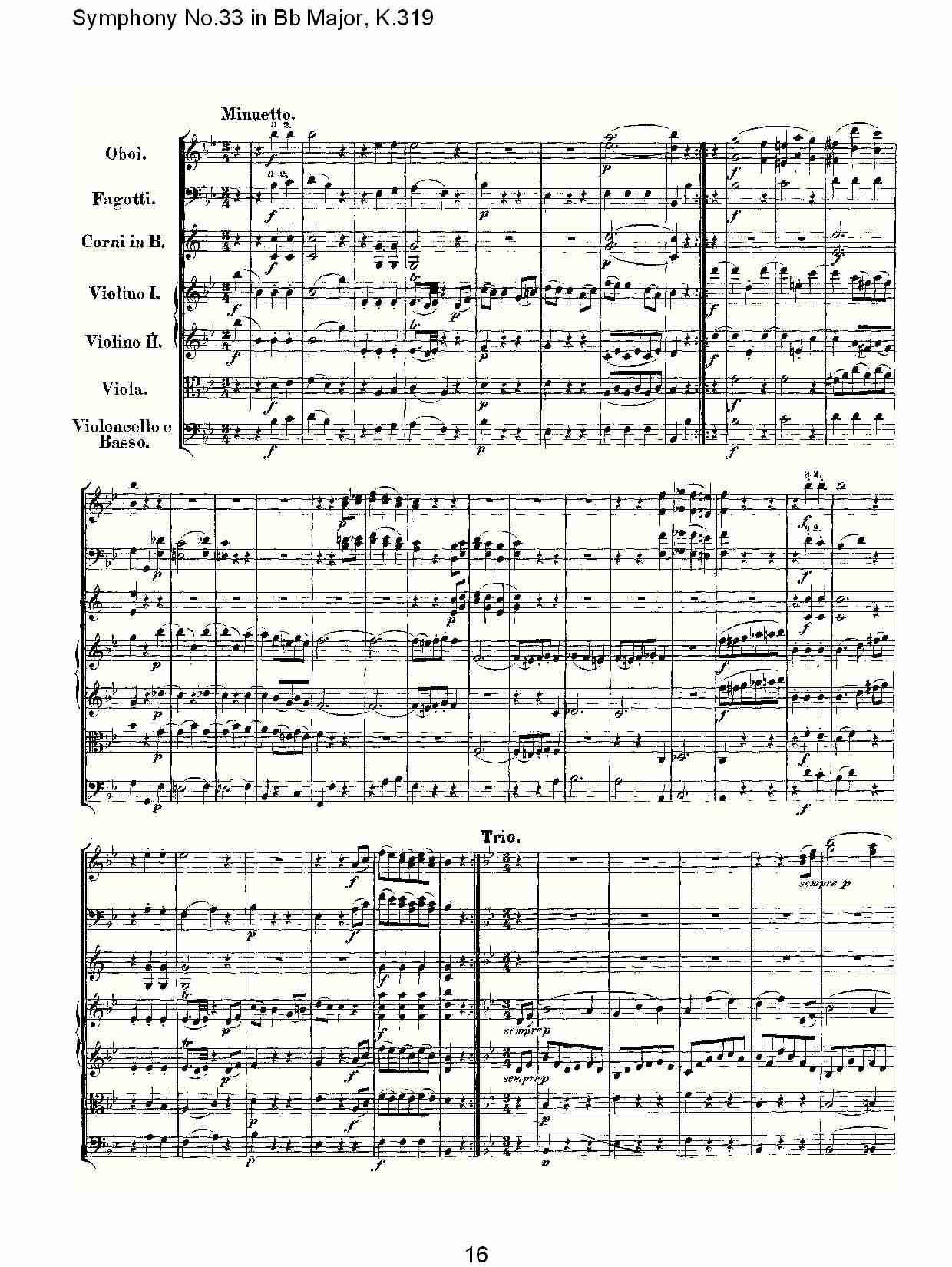 (Bb大调第三十三交响曲K.319)（四）总谱（图1）