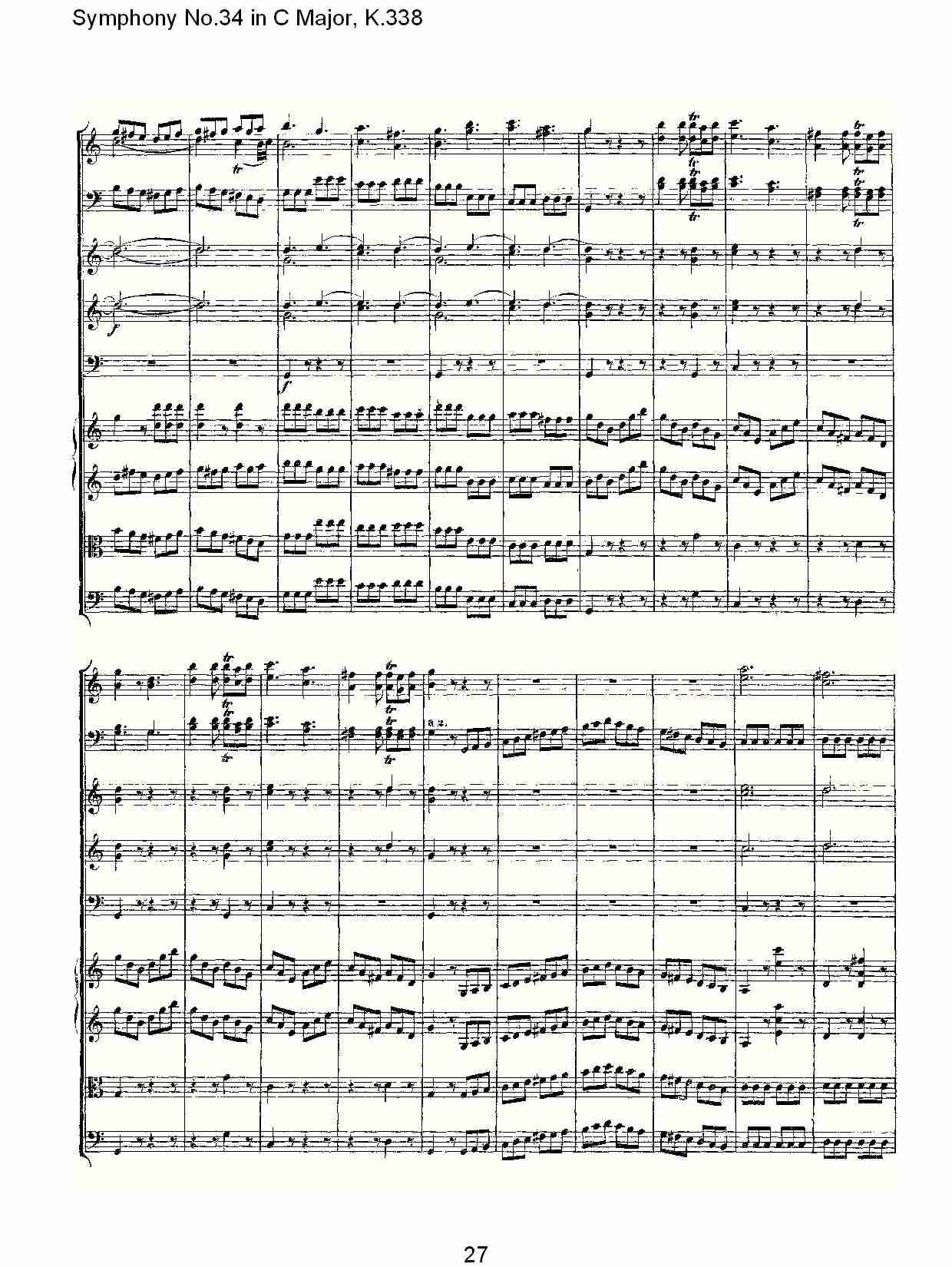 (C大调第三十四交响曲K.338)（六）总谱（图2）