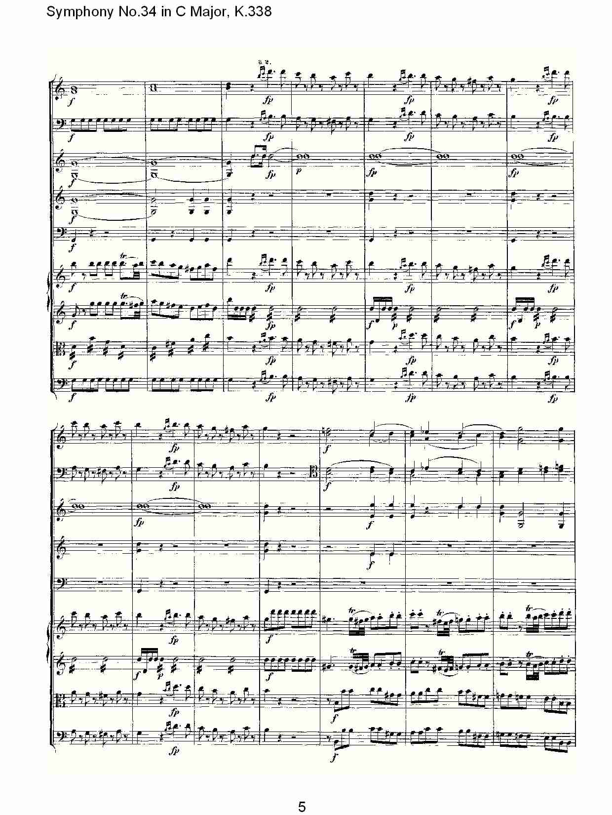 (C大调第三十四交响曲K.338)（一）总谱（图5）