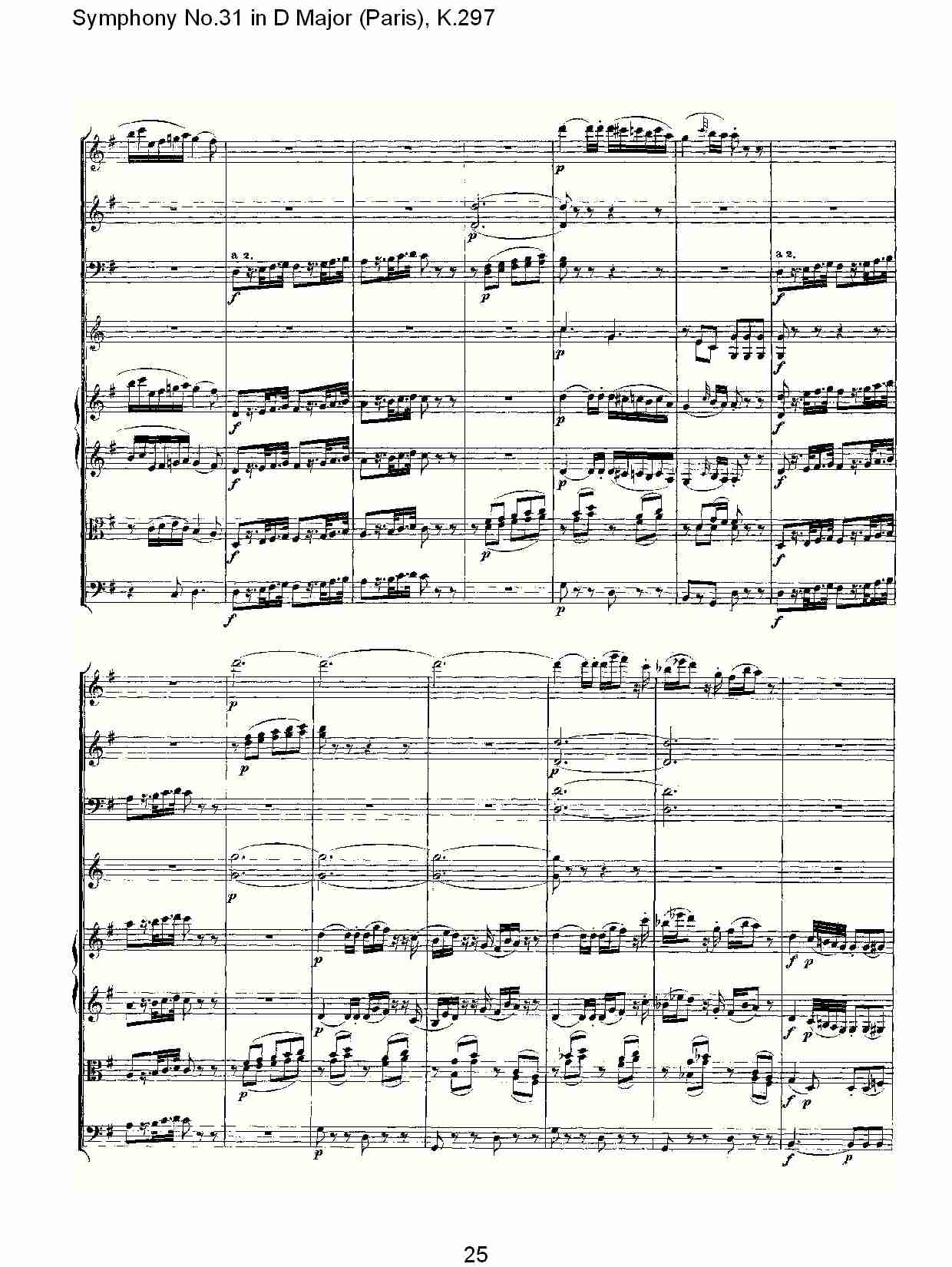 (D大调第三十一交响曲“巴黎”K.297)（五）总谱（图5）