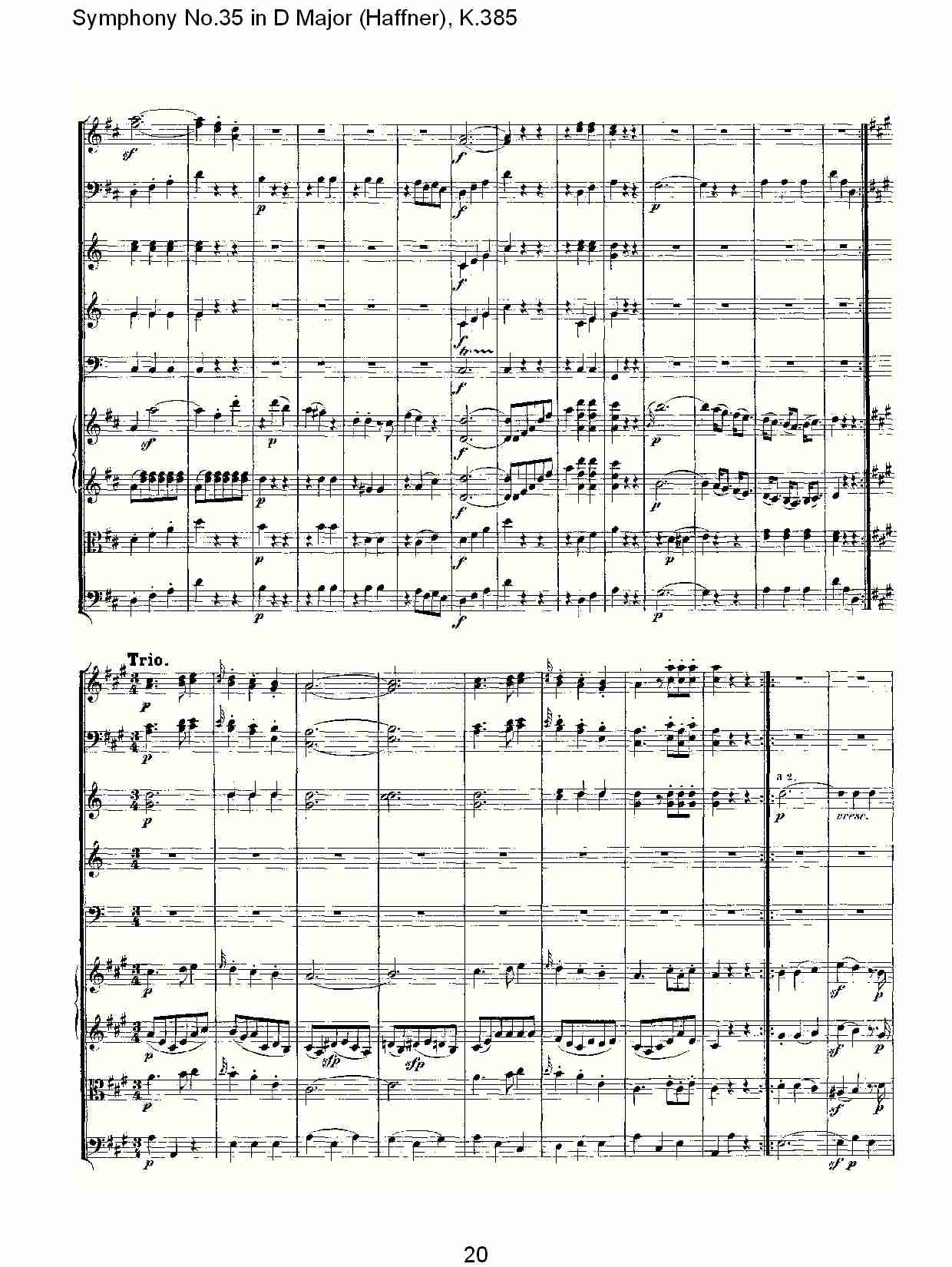 (D大调第三十五交响曲K.385)（四）总谱（图5）