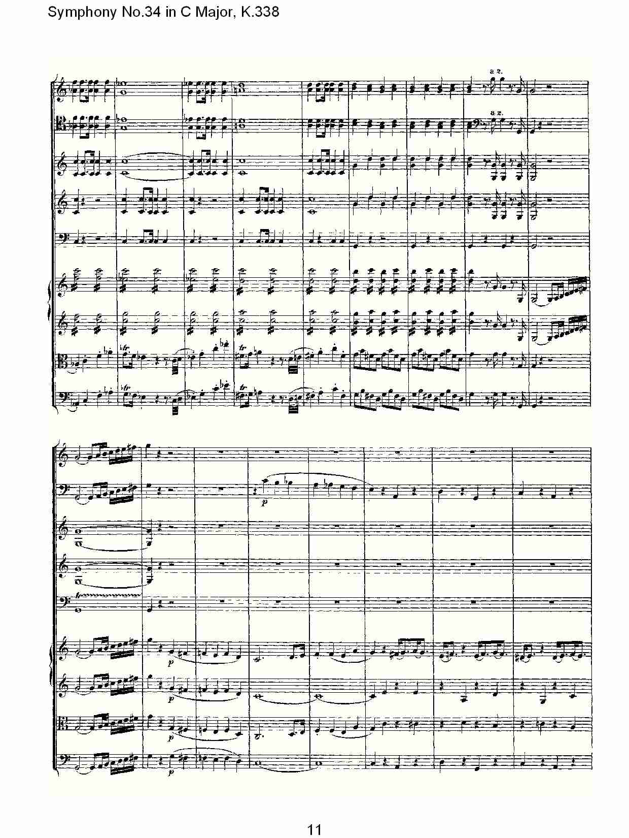 (C大调第三十四交响曲K.338)（三）总谱（图1）