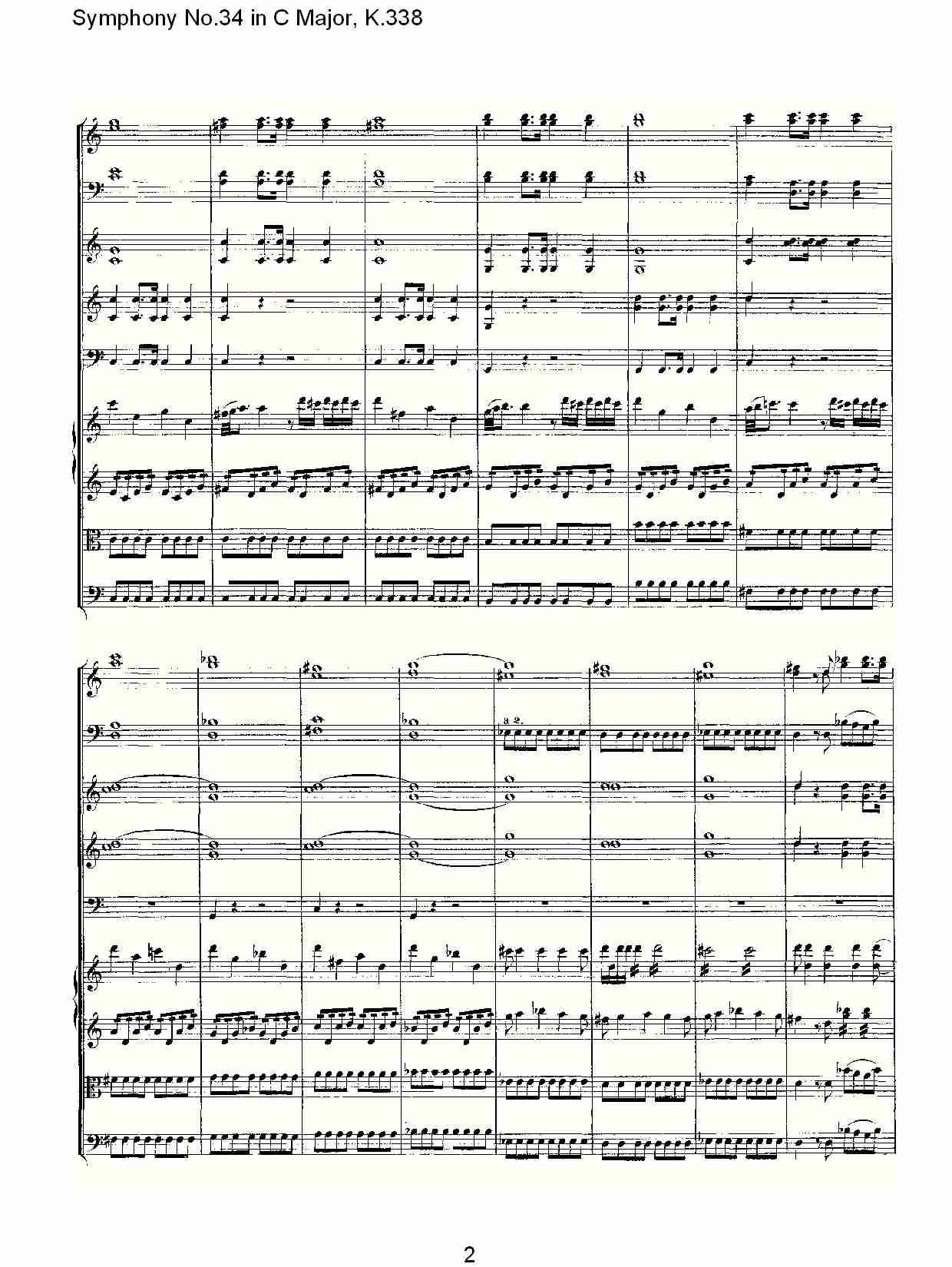 (C大调第三十四交响曲K.338)（一）总谱（图2）