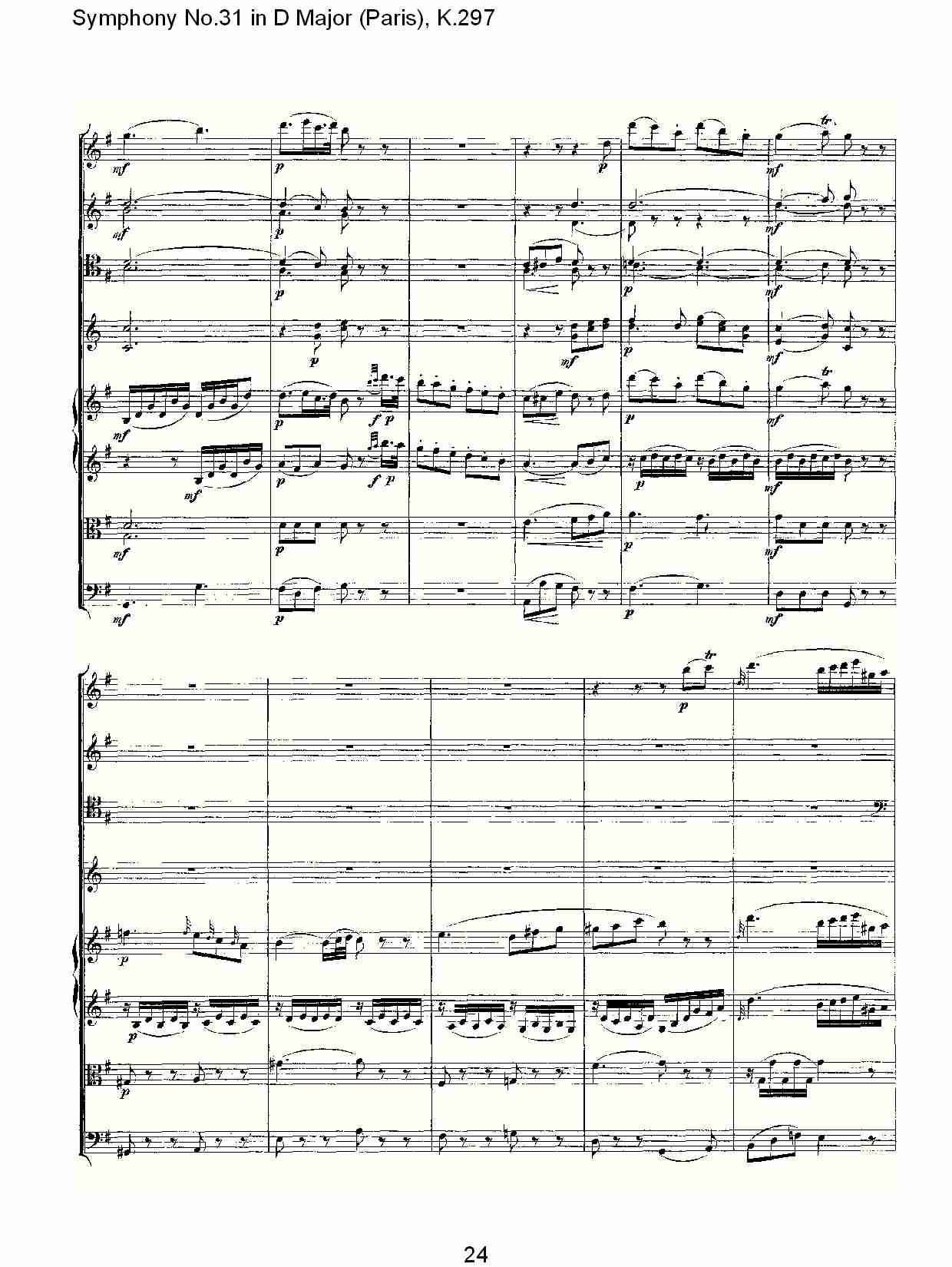 (D大调第三十一交响曲“巴黎”K.297)（五）总谱（图4）