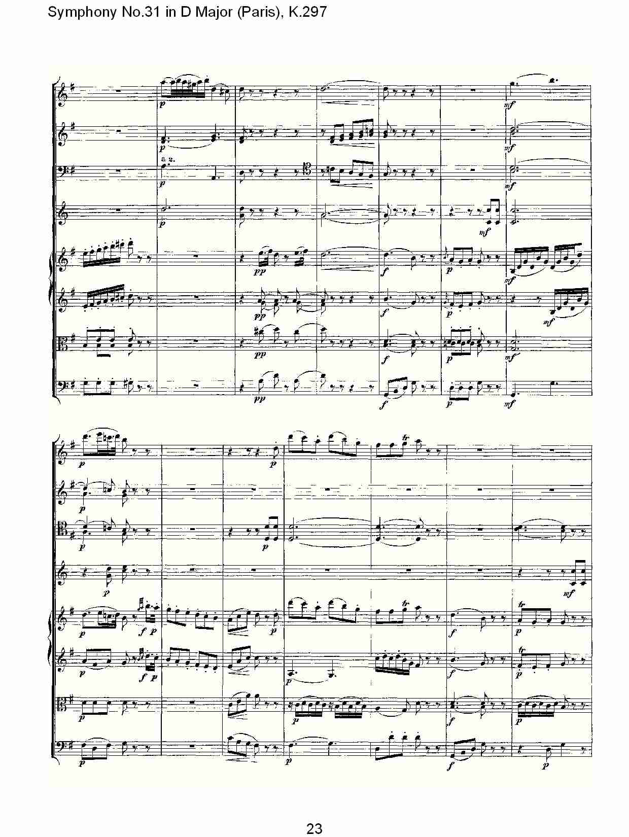 (D大调第三十一交响曲“巴黎”K.297)（五）总谱（图3）