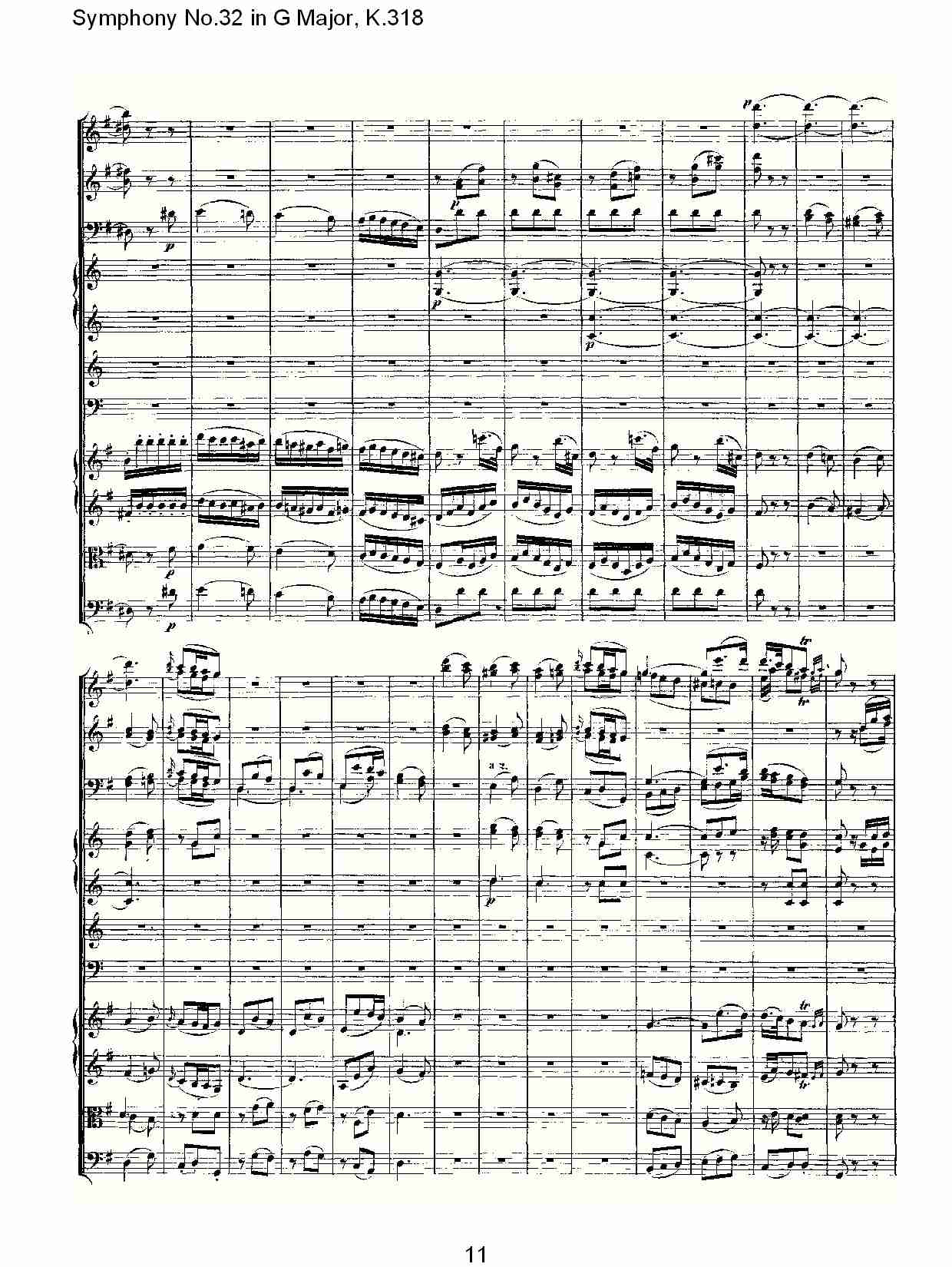(G大调第三十二交响曲K.318)（三）总谱（图1）