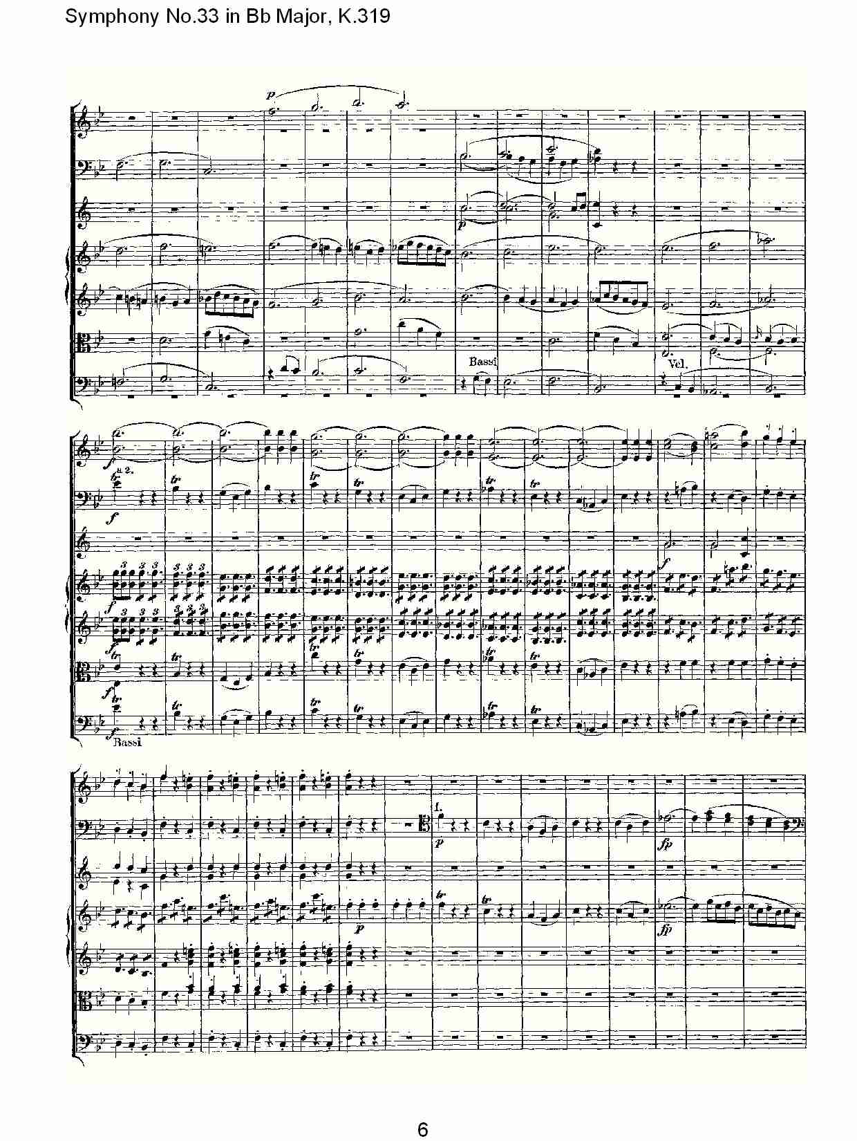 (Bb大调第三十三交响曲K.319)（二）总谱（图1）