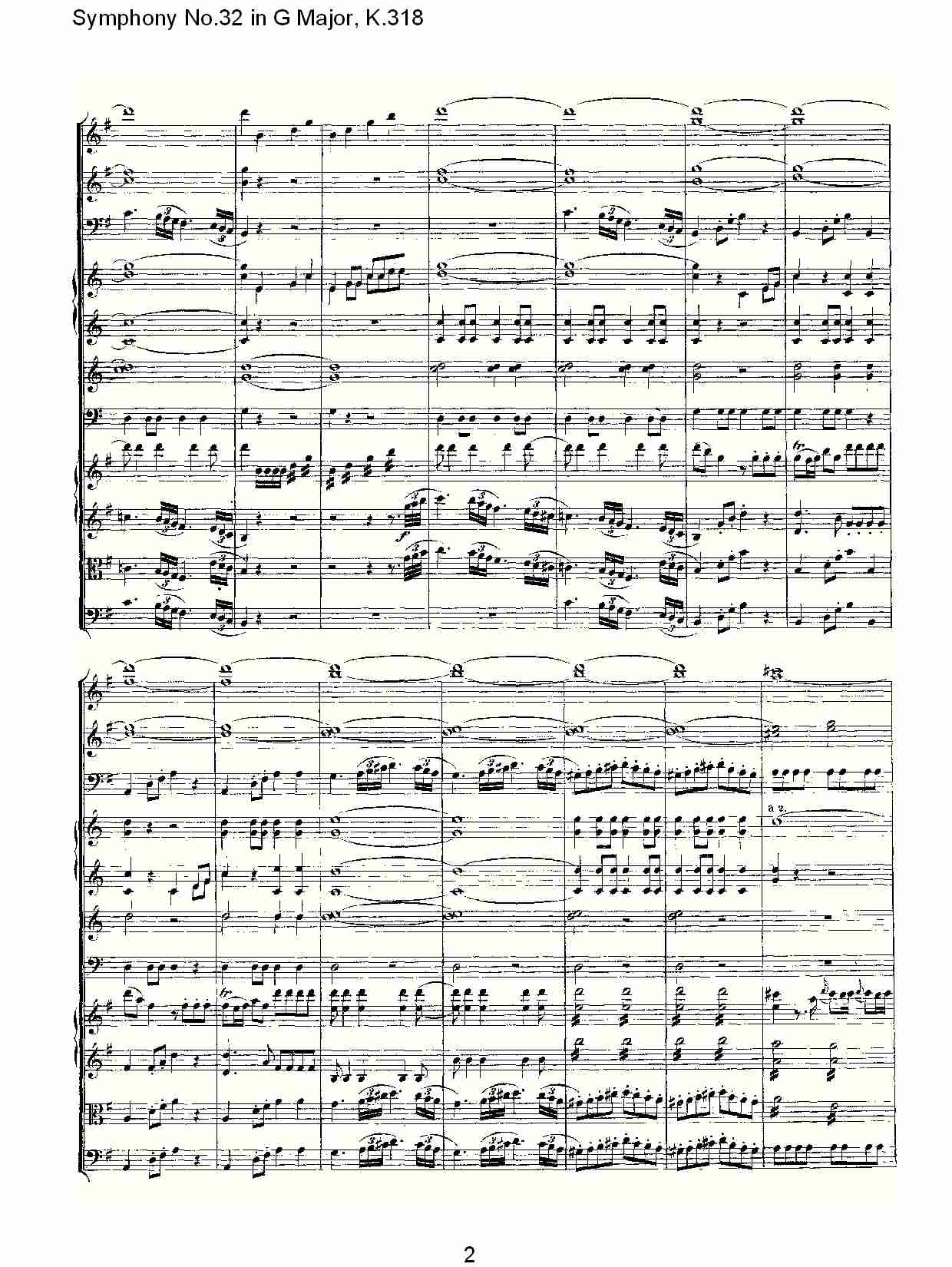 (G大调第三十二交响曲K.318)（一）总谱（图2）