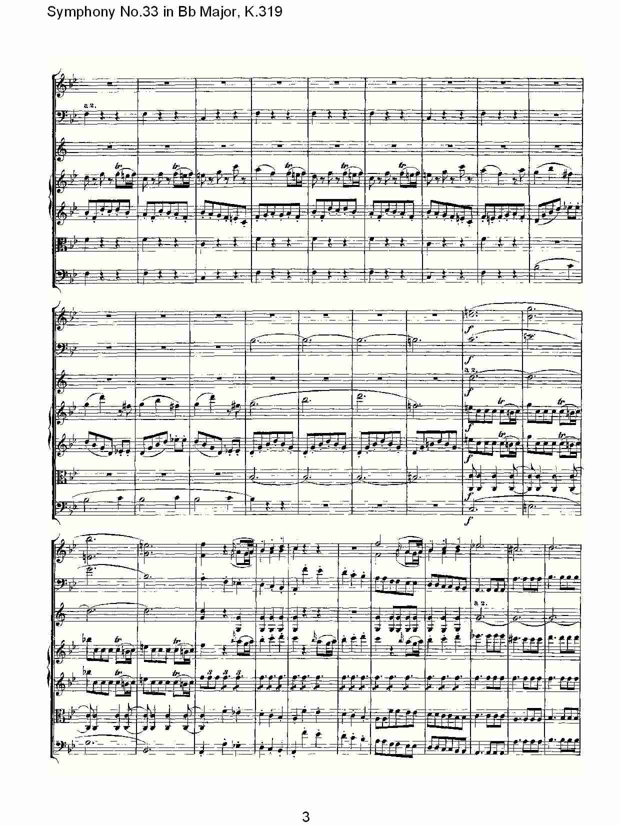 (Bb大调第三十三交响曲K.319)（一）总谱（图3）