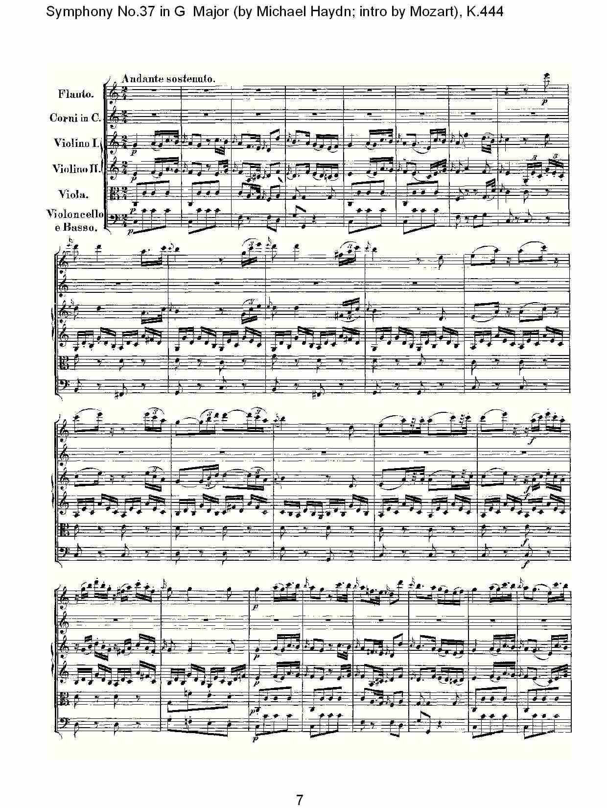 G大调第三十七交响曲K.444 二）总谱（图2）