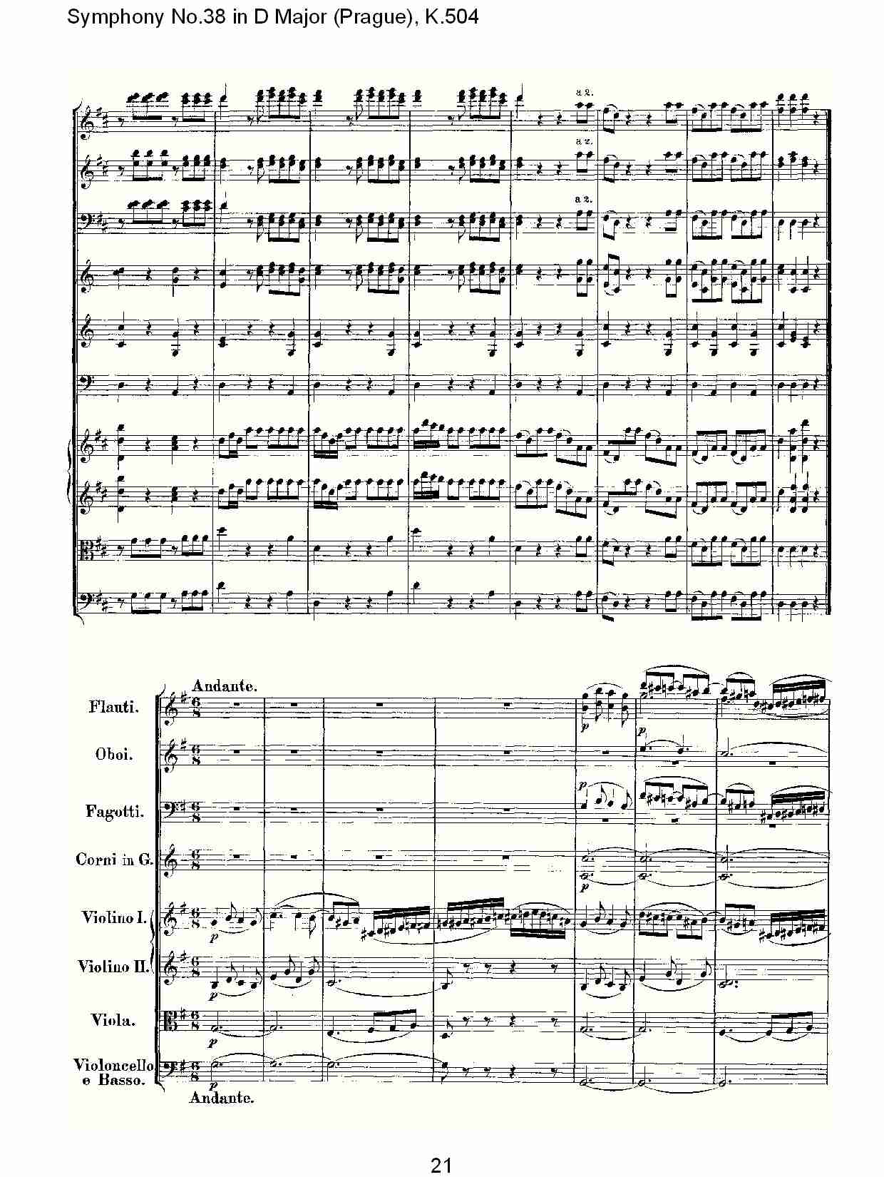 D大调第三十八交响曲K.504 （五）总谱（图1）