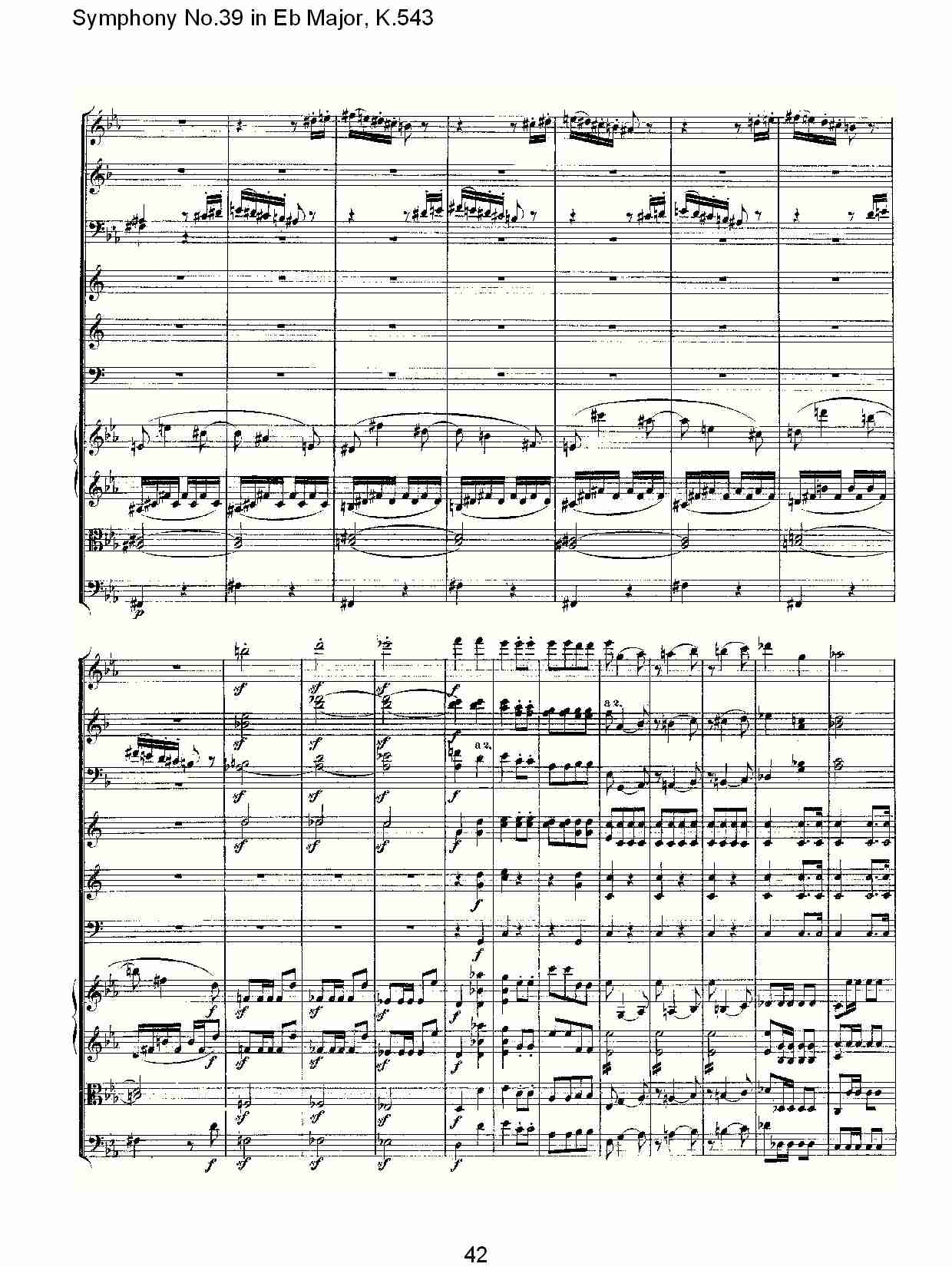 Eb大调第三十九交响曲K.543 （九）总谱（图2）