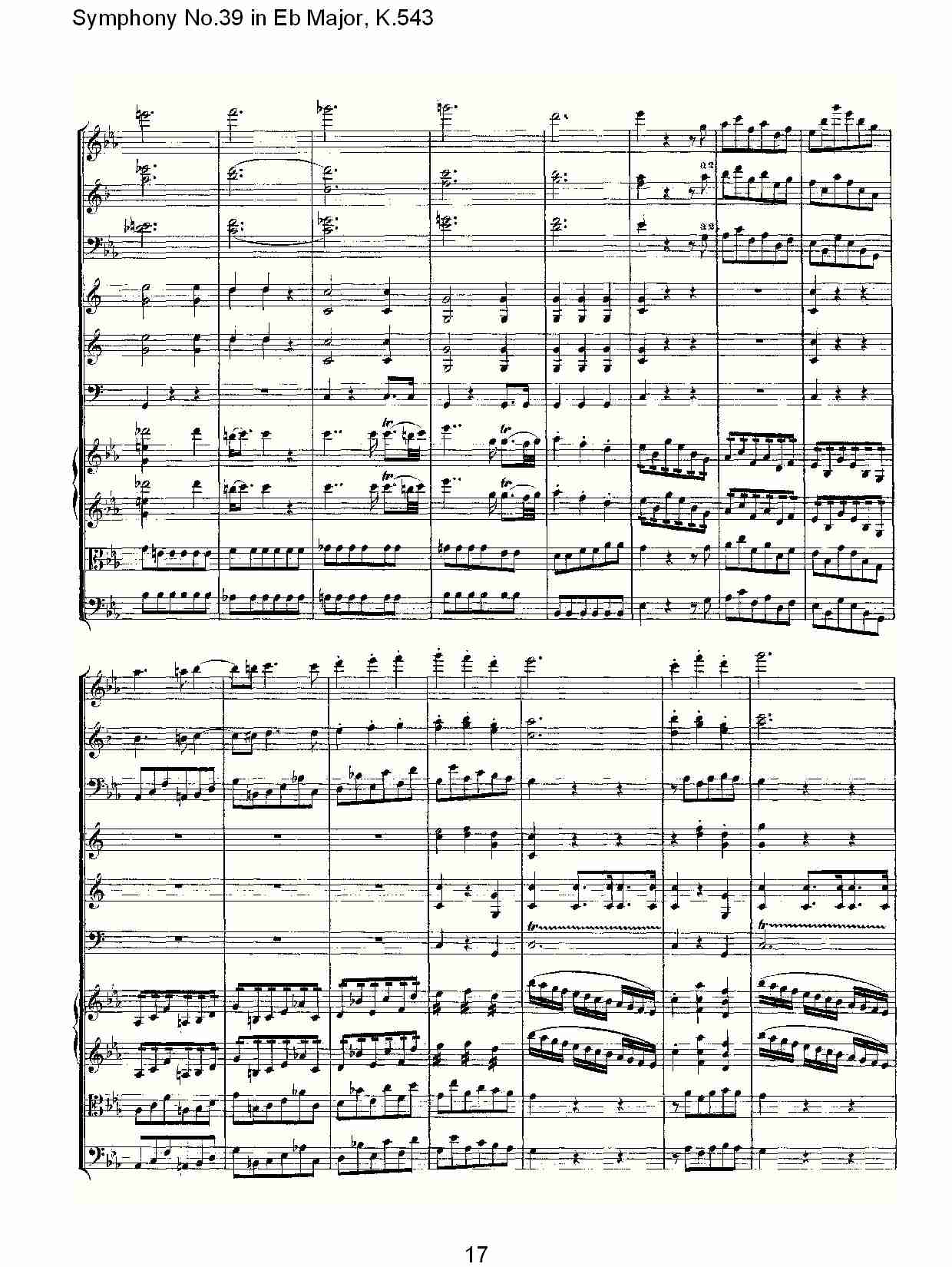 Eb大调第三十九交响曲K.543 （四）总谱（图2）