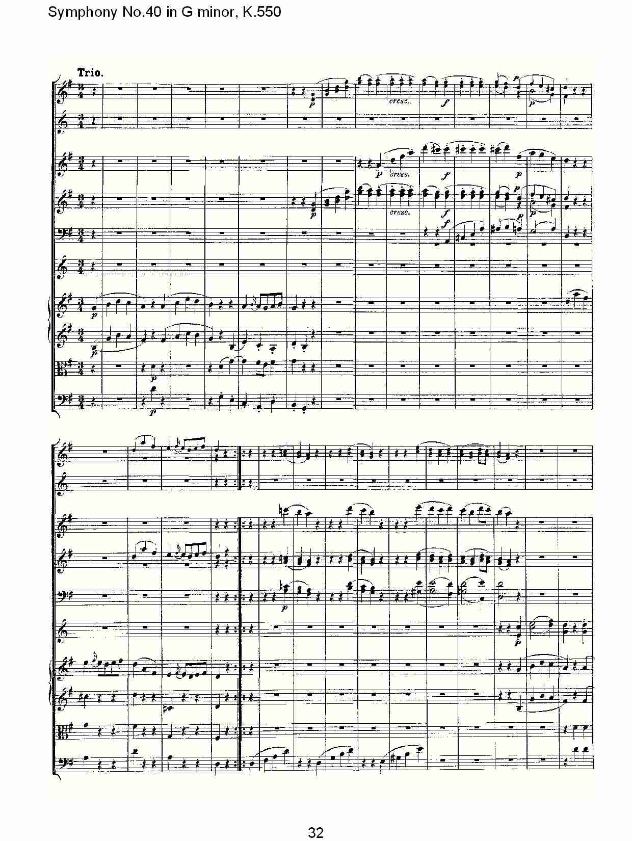 G小调第四十交响曲K.550 （七）总谱（图2）