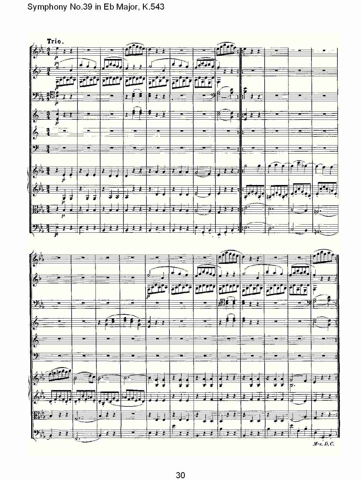 Eb大调第三十九交响曲K.543 （六）总谱（图5）