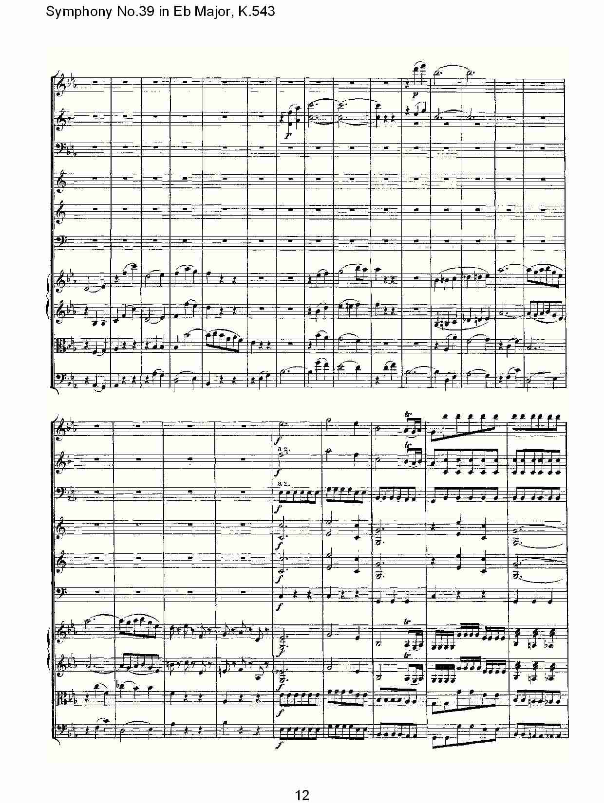 Eb大调第三十九交响曲K.543 （三）总谱（图2）