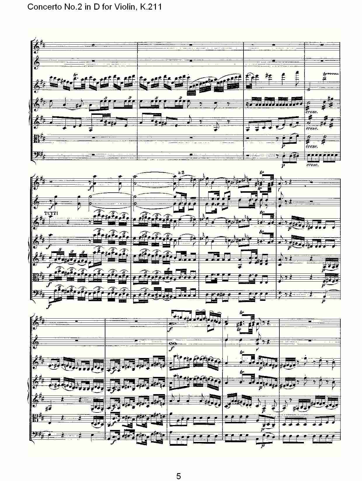 D调小提琴第二协奏曲, K.211 （一）总谱（图5）