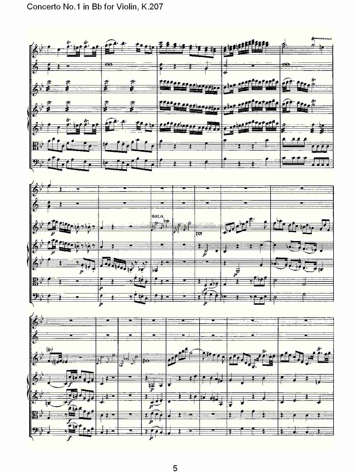 Bb调小提琴第一协奏曲, K.207 （一）总谱（图5）