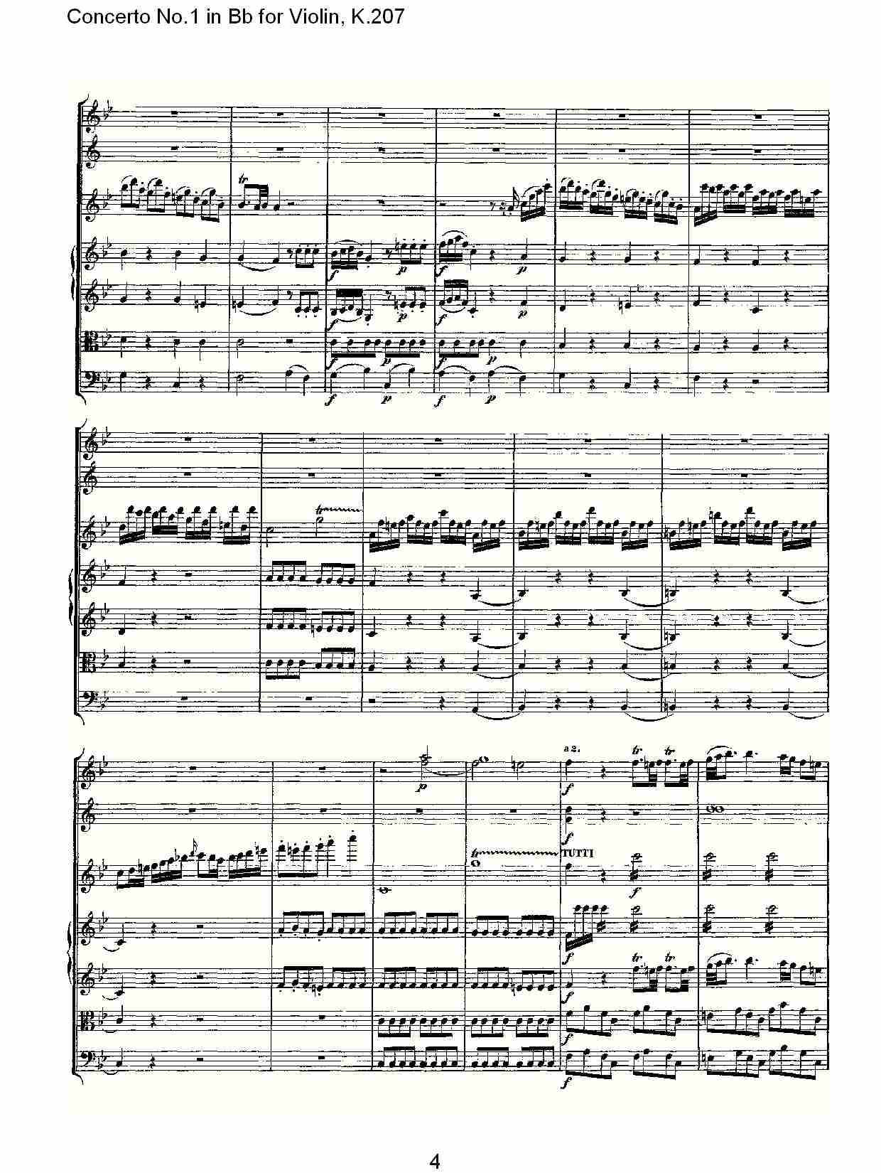 Bb调小提琴第一协奏曲, K.207 （一）总谱（图4）