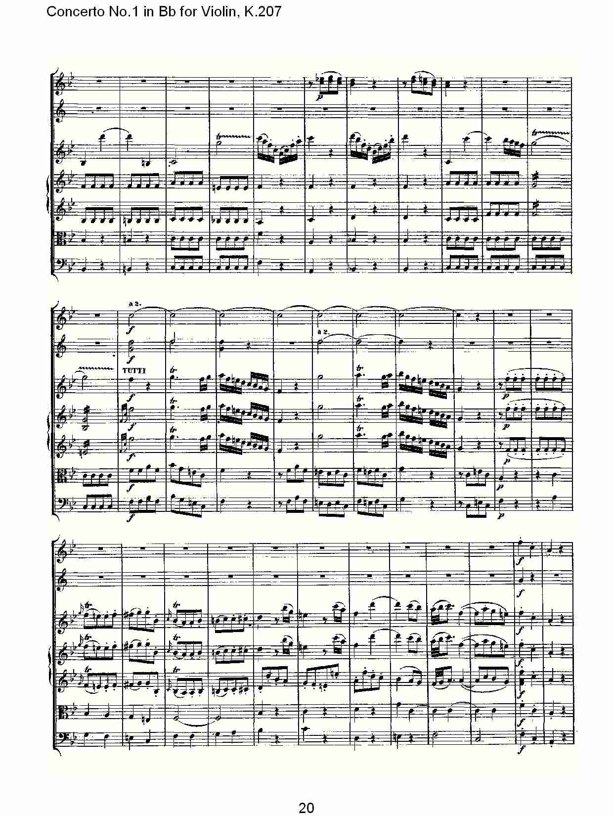 Bb调小提琴第一协奏曲, K.207 （四）总谱（图5）