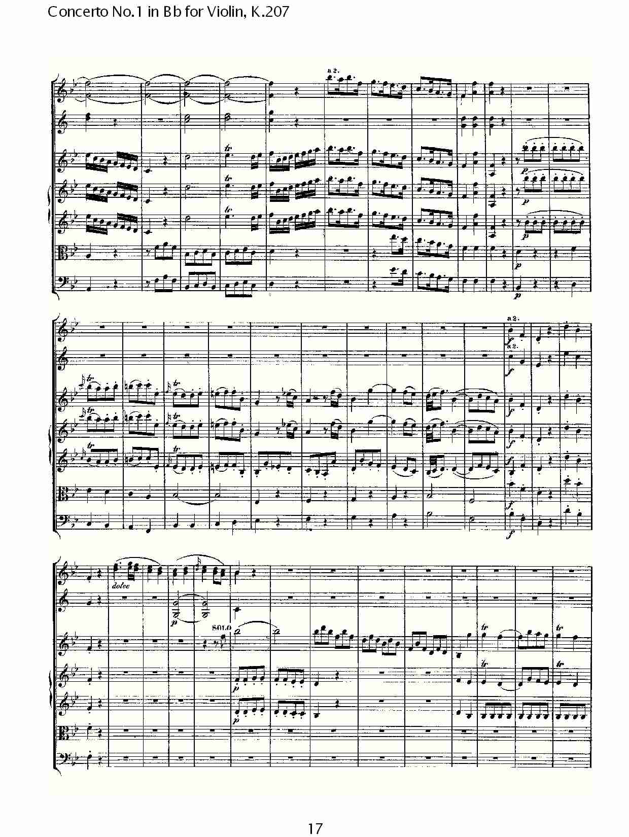 Bb调小提琴第一协奏曲, K.207 （四）总谱（图2）
