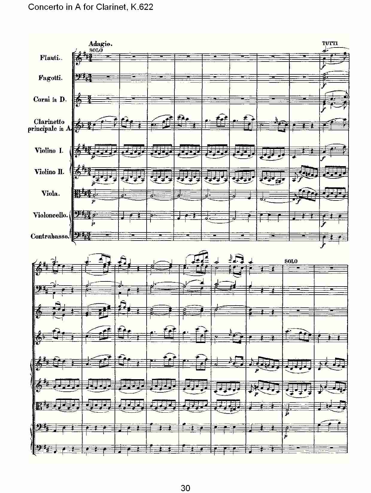 A调单簧管协奏曲, K.622（六）总谱（图7）