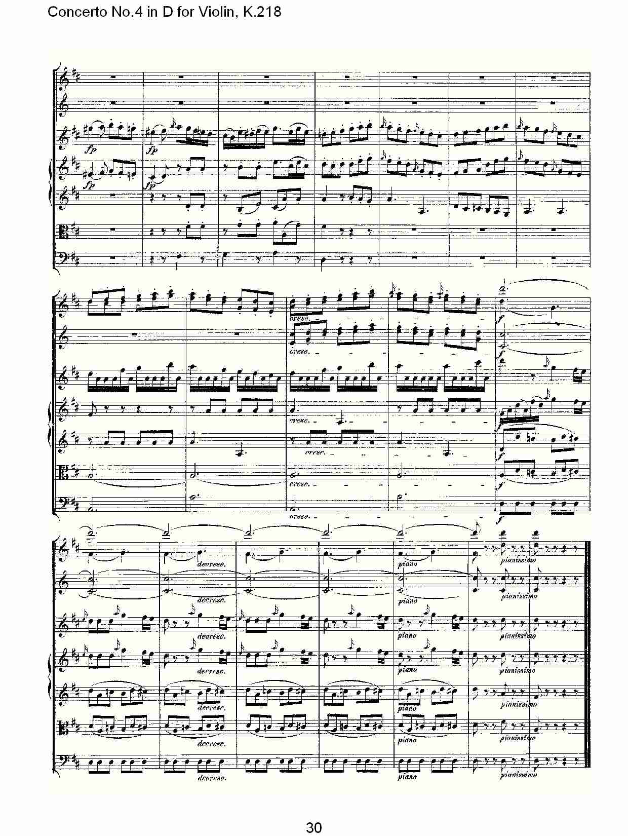 D调小提琴第四协奏曲, K.218（六）总谱（图5）