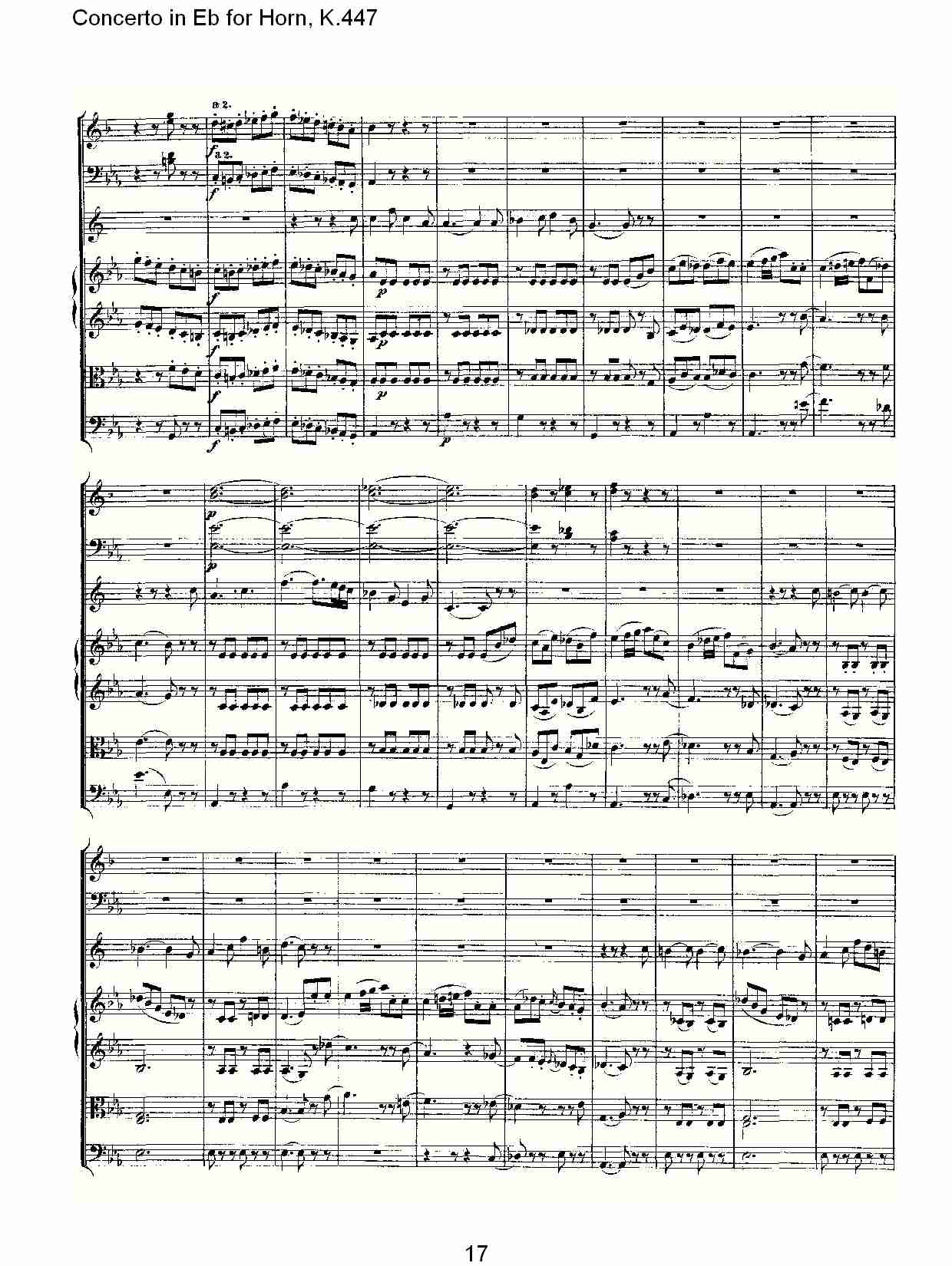 Eb调法国号协奏曲, K.447（四）总谱（图2）