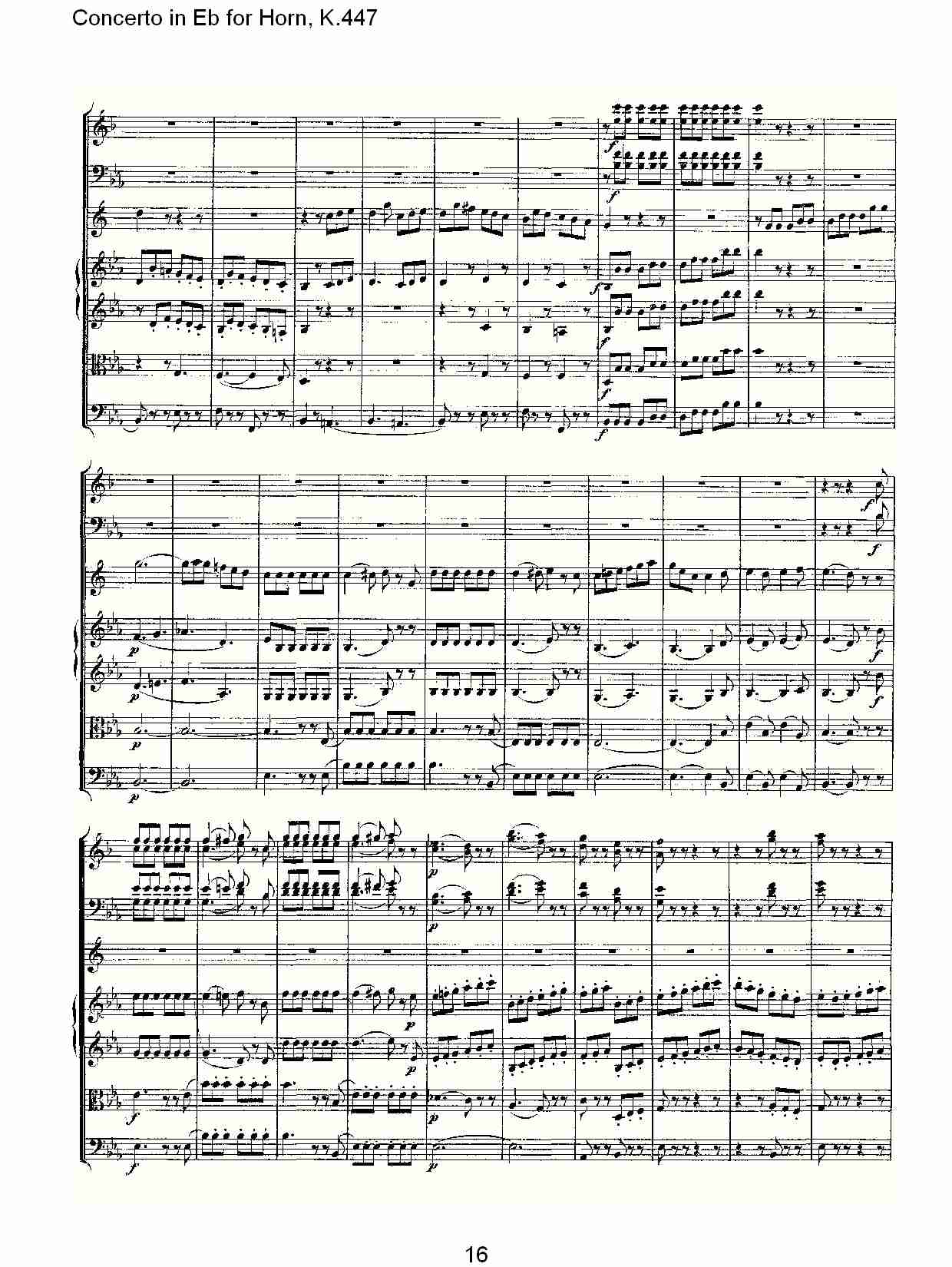 Eb调法国号协奏曲, K.447（四）总谱（图1）