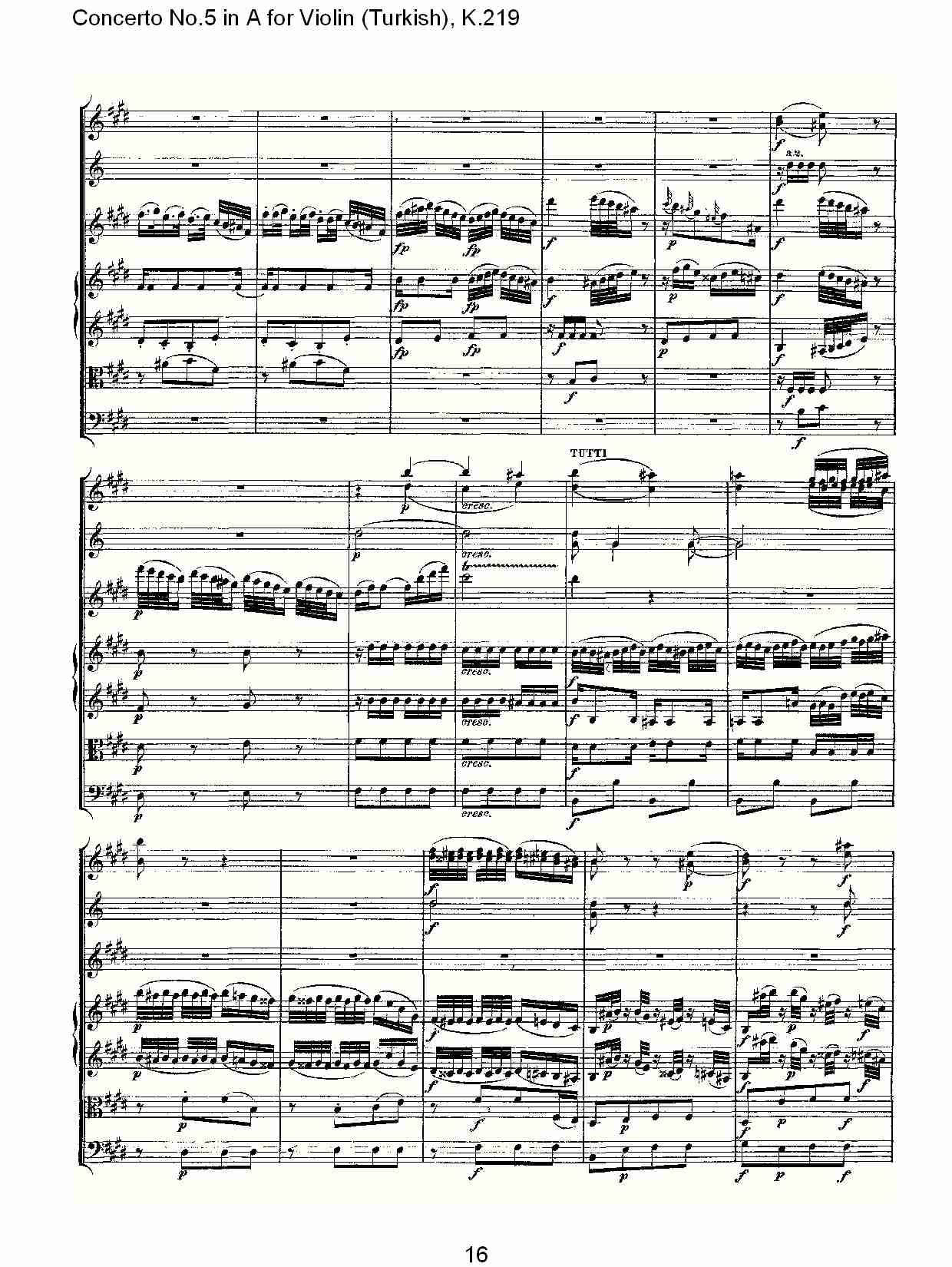 A调小提琴第五协奏曲,（土耳其） K.219 （四）总谱（图1）