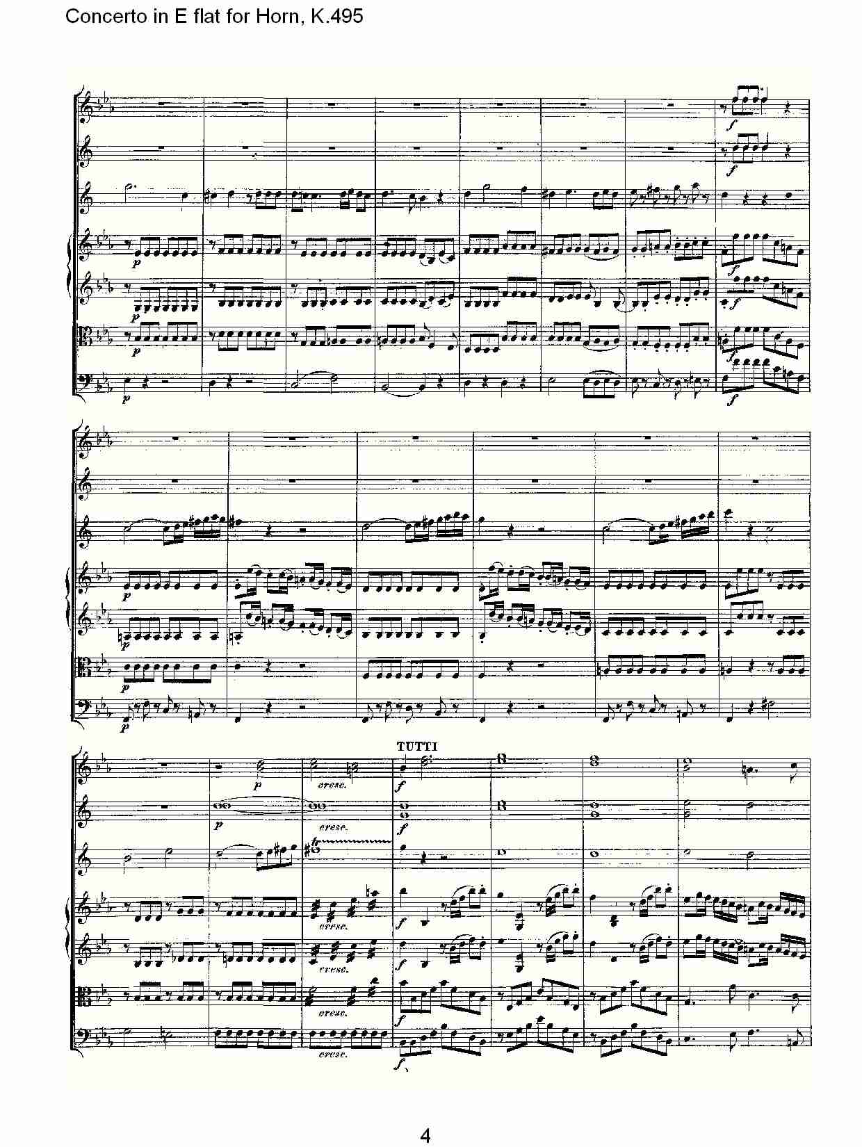 Eb调法国号协奏曲, K.495（一）总谱（图4）