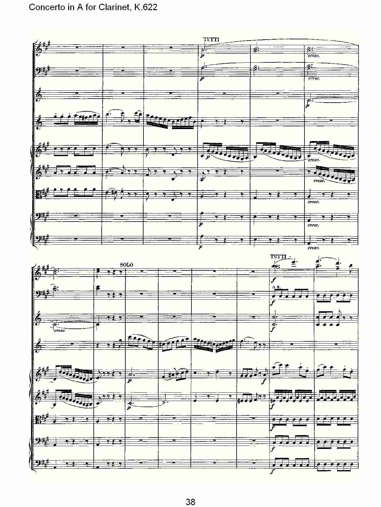 A调单簧管协奏曲, K.622（八）总谱（图3）