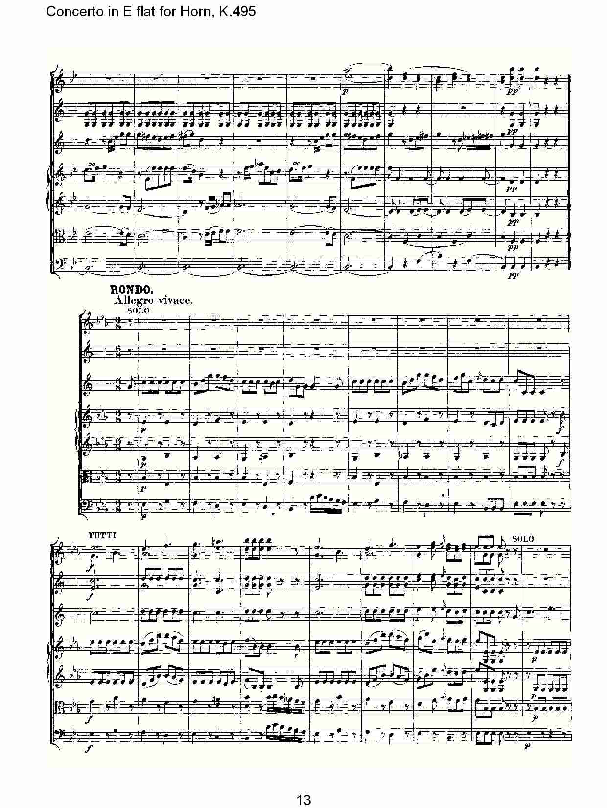 Eb调法国号协奏曲, K.495（三）总谱（图3）