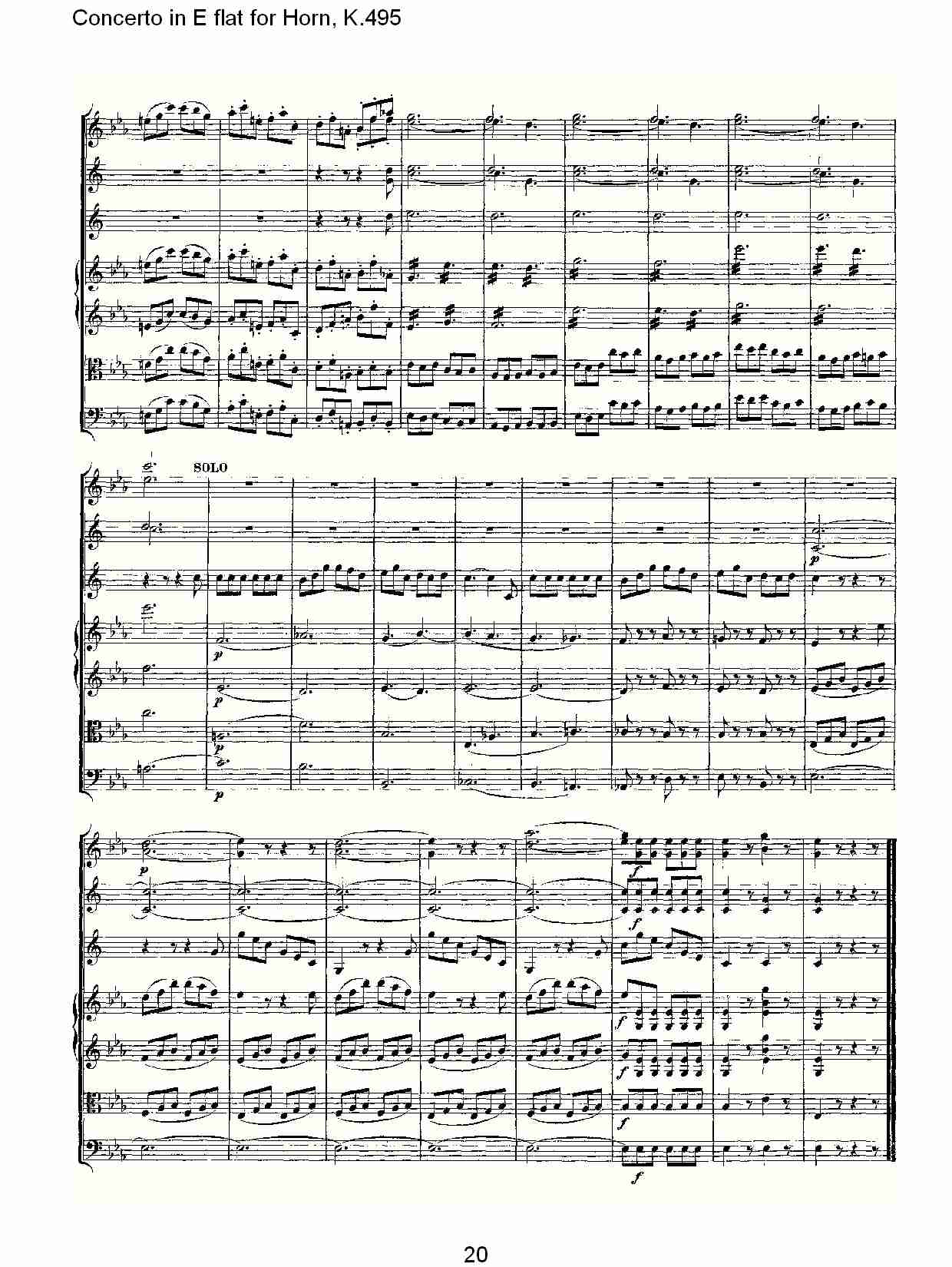 Eb调法国号协奏曲, K.495（四）总谱（图5）
