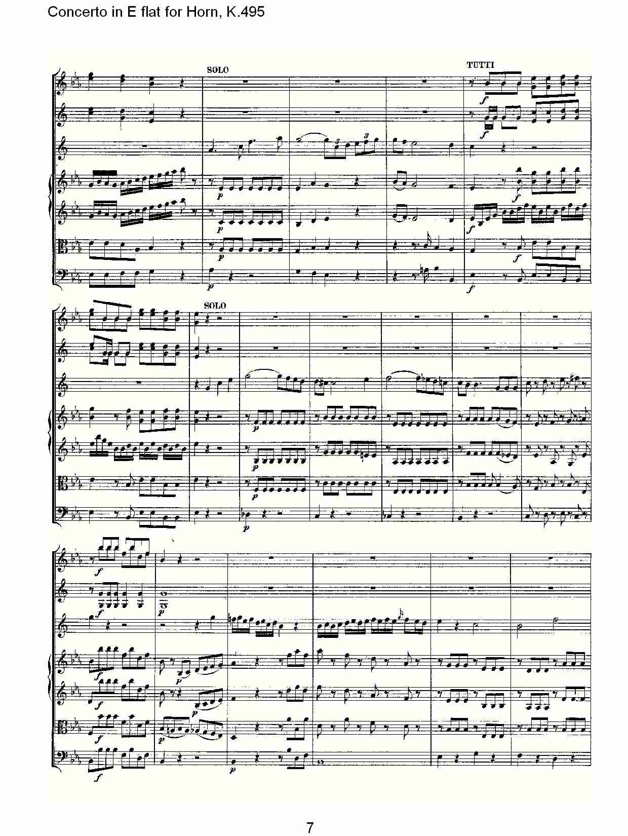 Eb调法国号协奏曲, K.495（二）总谱（图2）