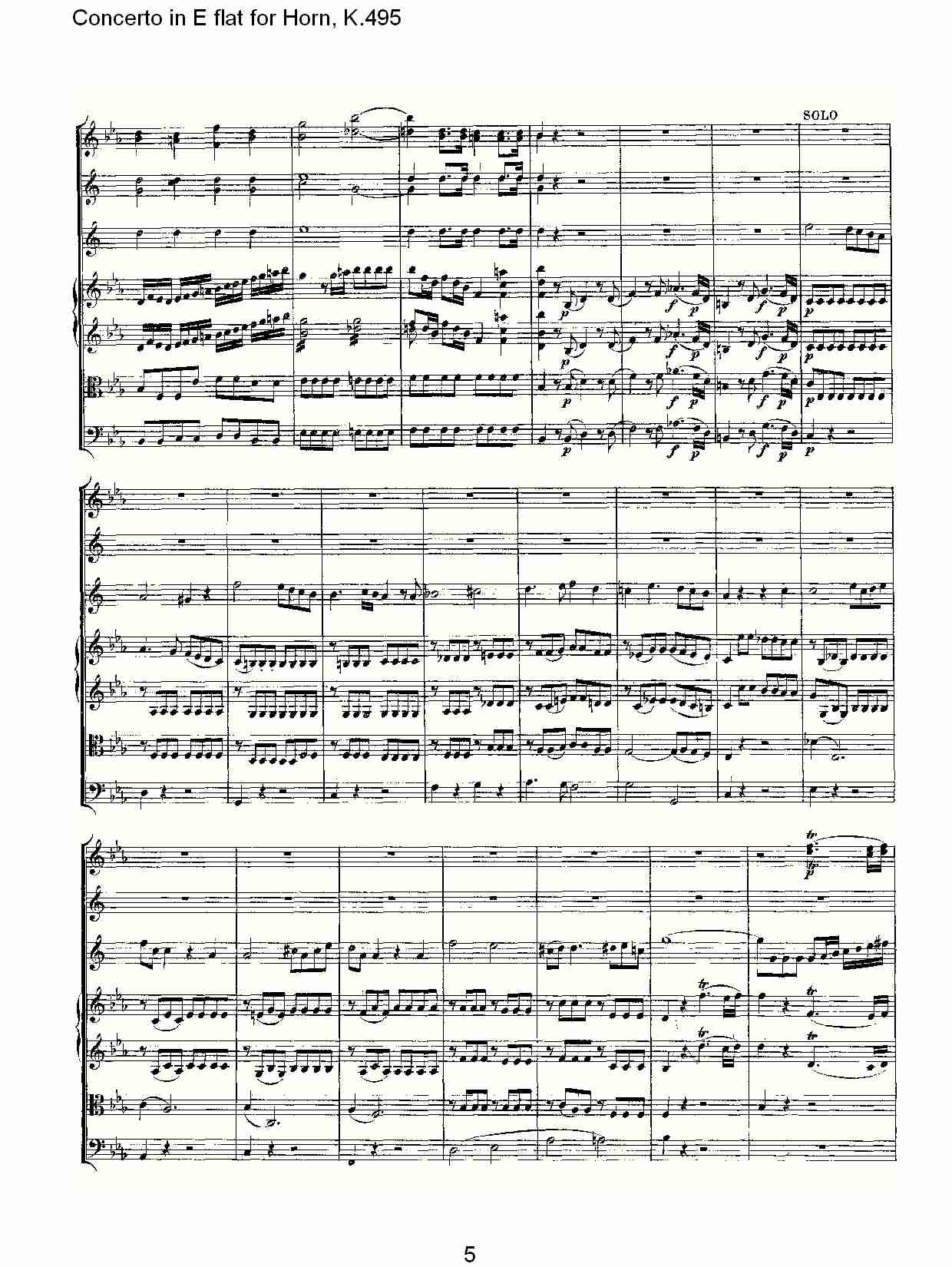 Eb调法国号协奏曲, K.495（一）总谱（图5）