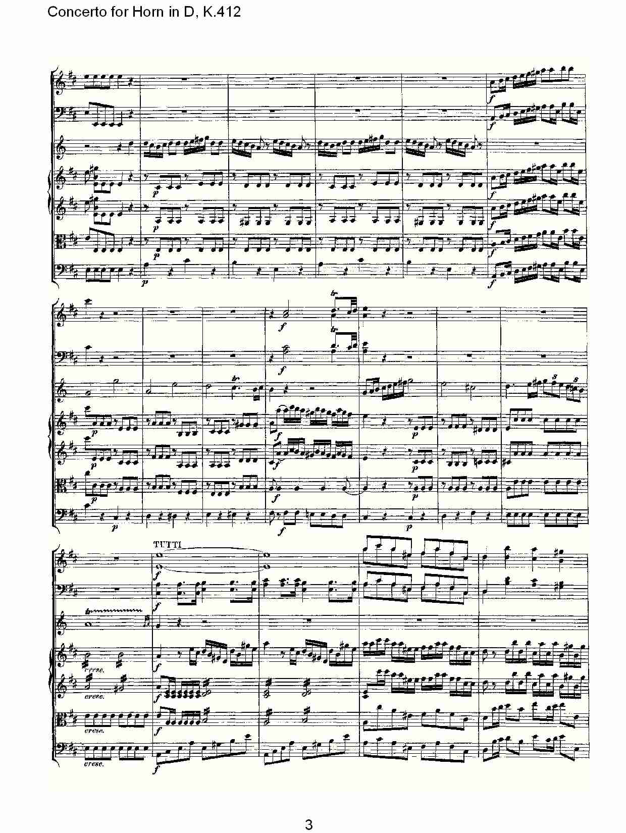 D调法国号协奏曲, K.412（一）总谱（图4）