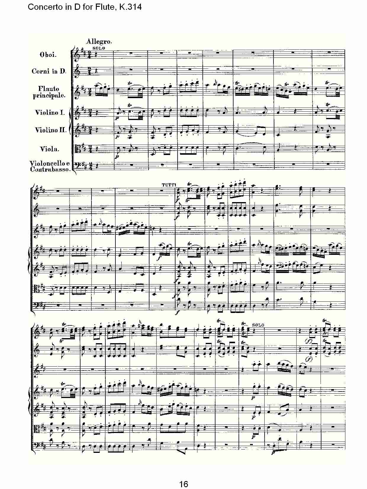 D调长笛协奏曲, K.314 （四）总谱（图1）
