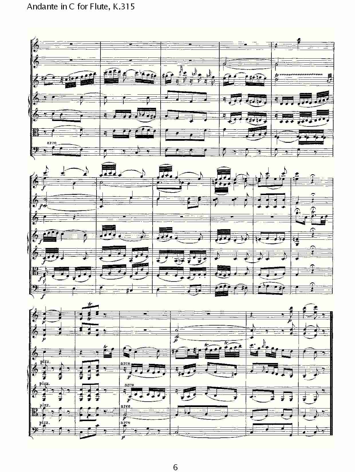 D调长笛行板（协奏曲）, K.315总谱（图6）
