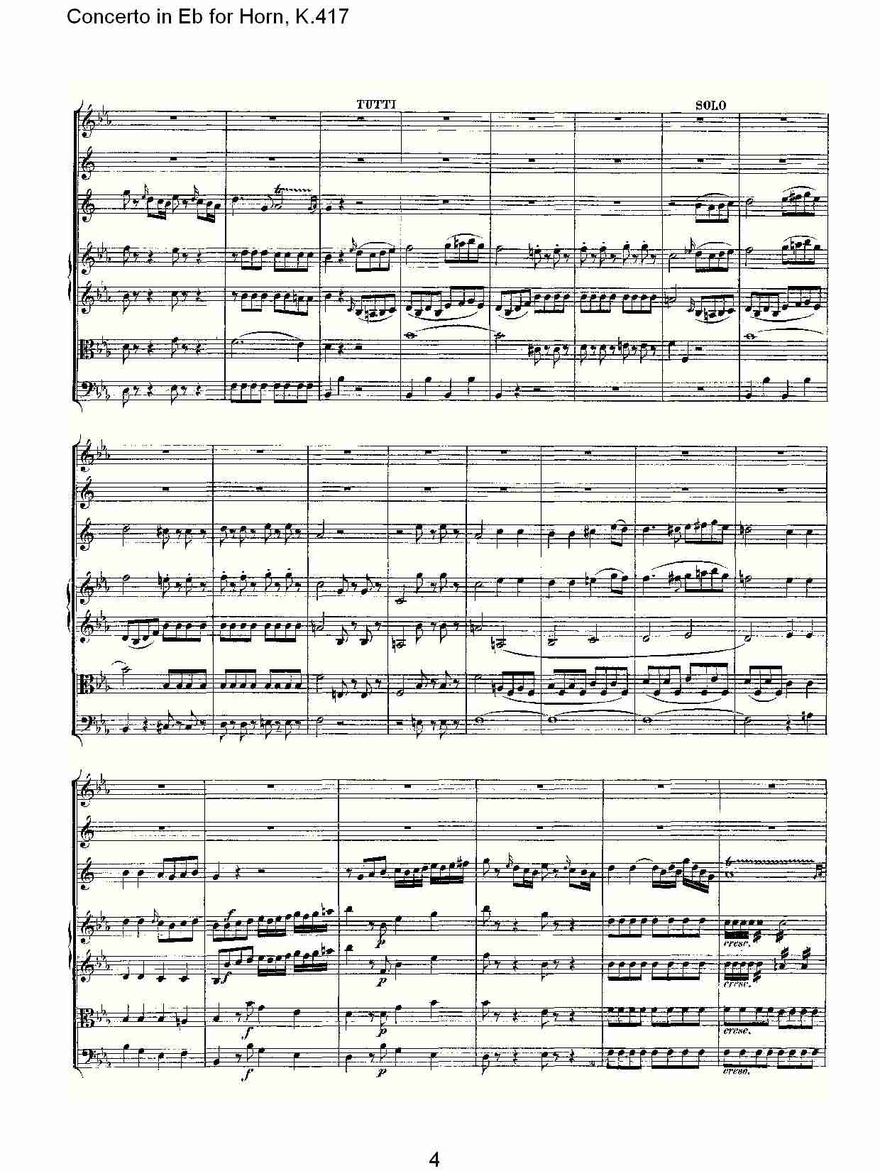Eb调法国号协奏曲, K.417（一）总谱（图4）