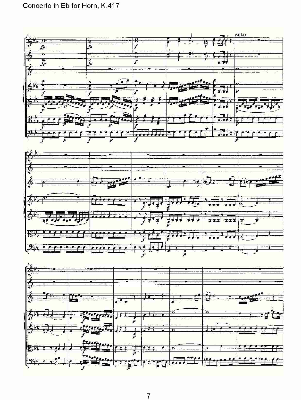 Eb调法国号协奏曲, K.417（二）总谱（图2）