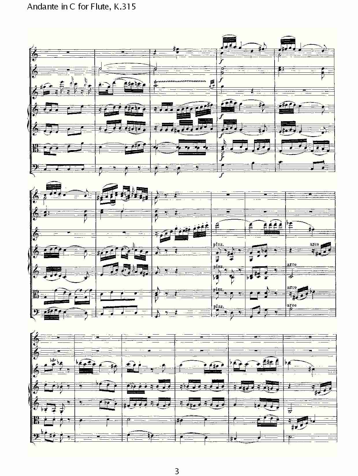 D调长笛行板（协奏曲）, K.315总谱（图3）