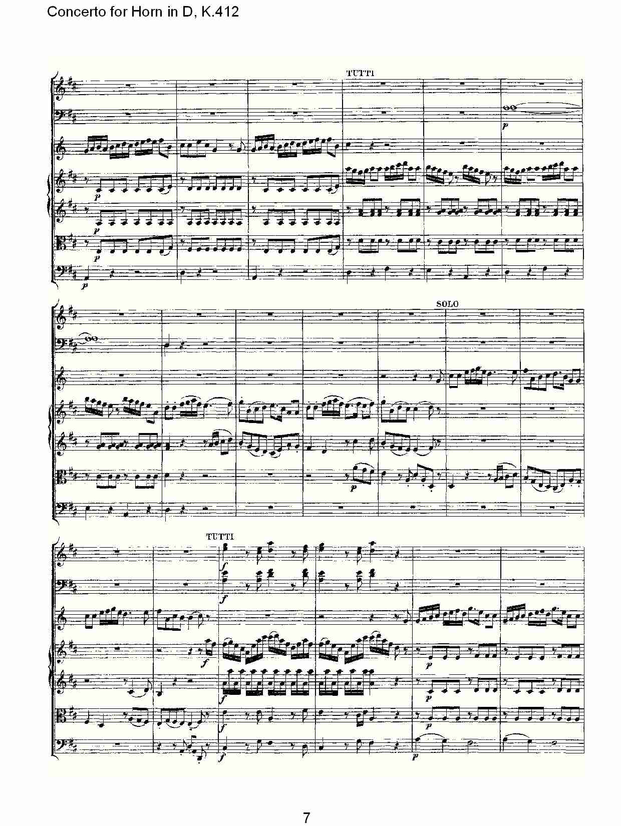 D调法国号协奏曲, K.412（二）总谱（图2）
