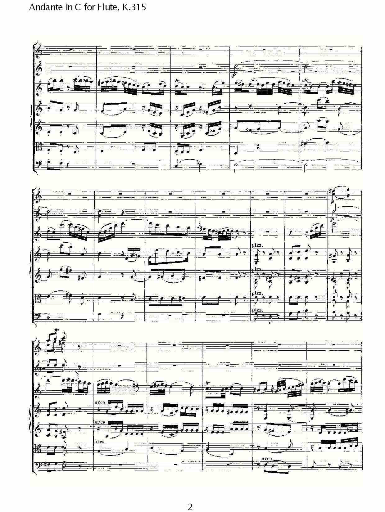 D调长笛行板（协奏曲）, K.315总谱（图2）
