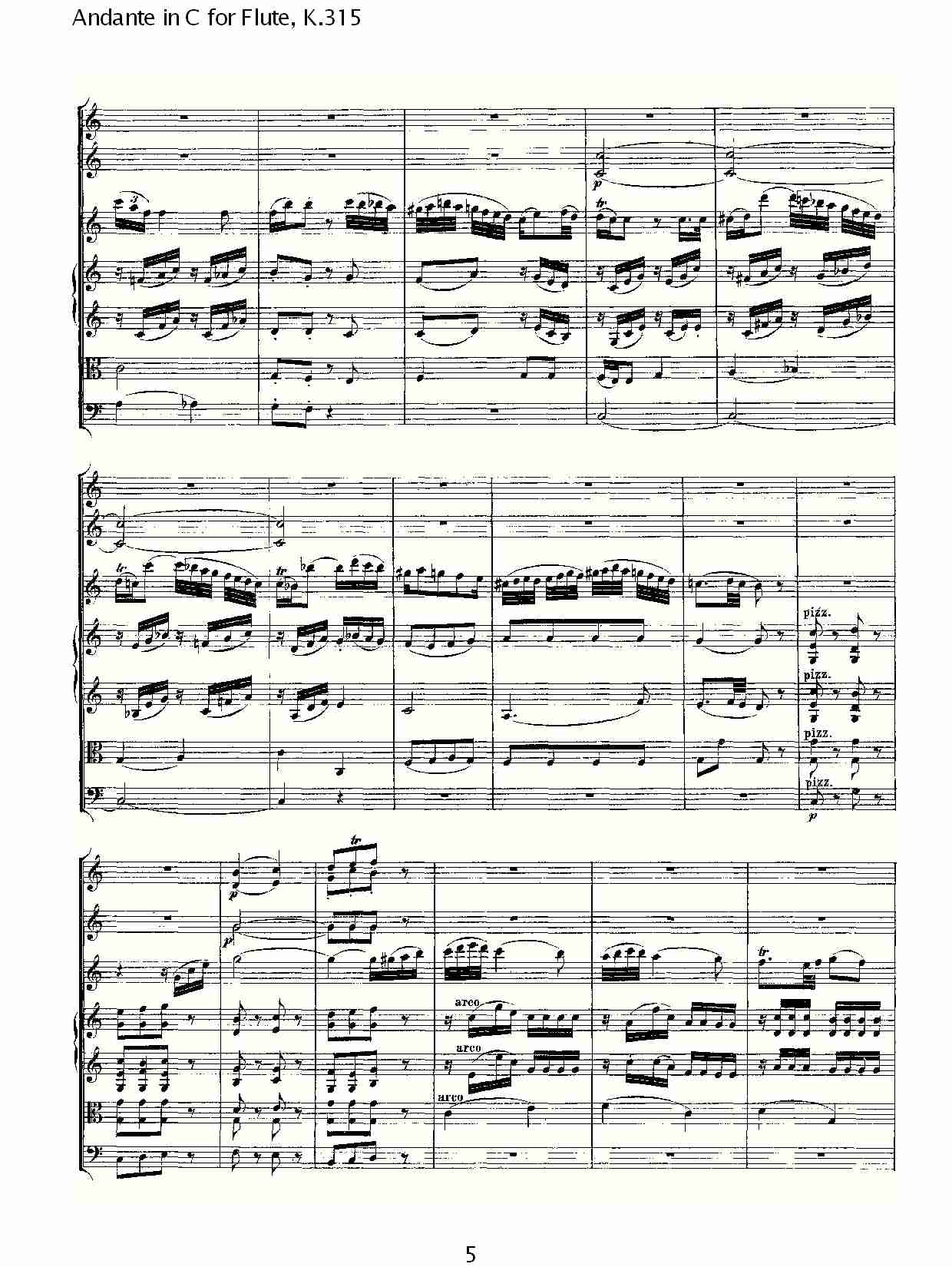 D调长笛行板（协奏曲）, K.315总谱（图5）
