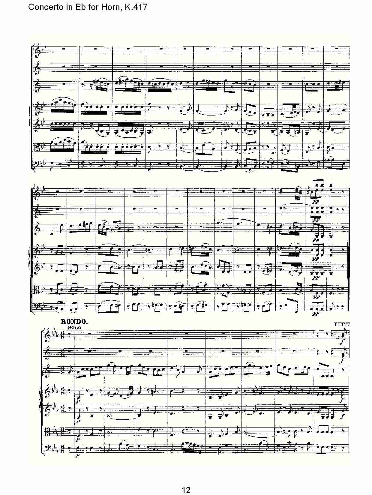 Eb调法国号协奏曲, K.417（三）总谱（图2）