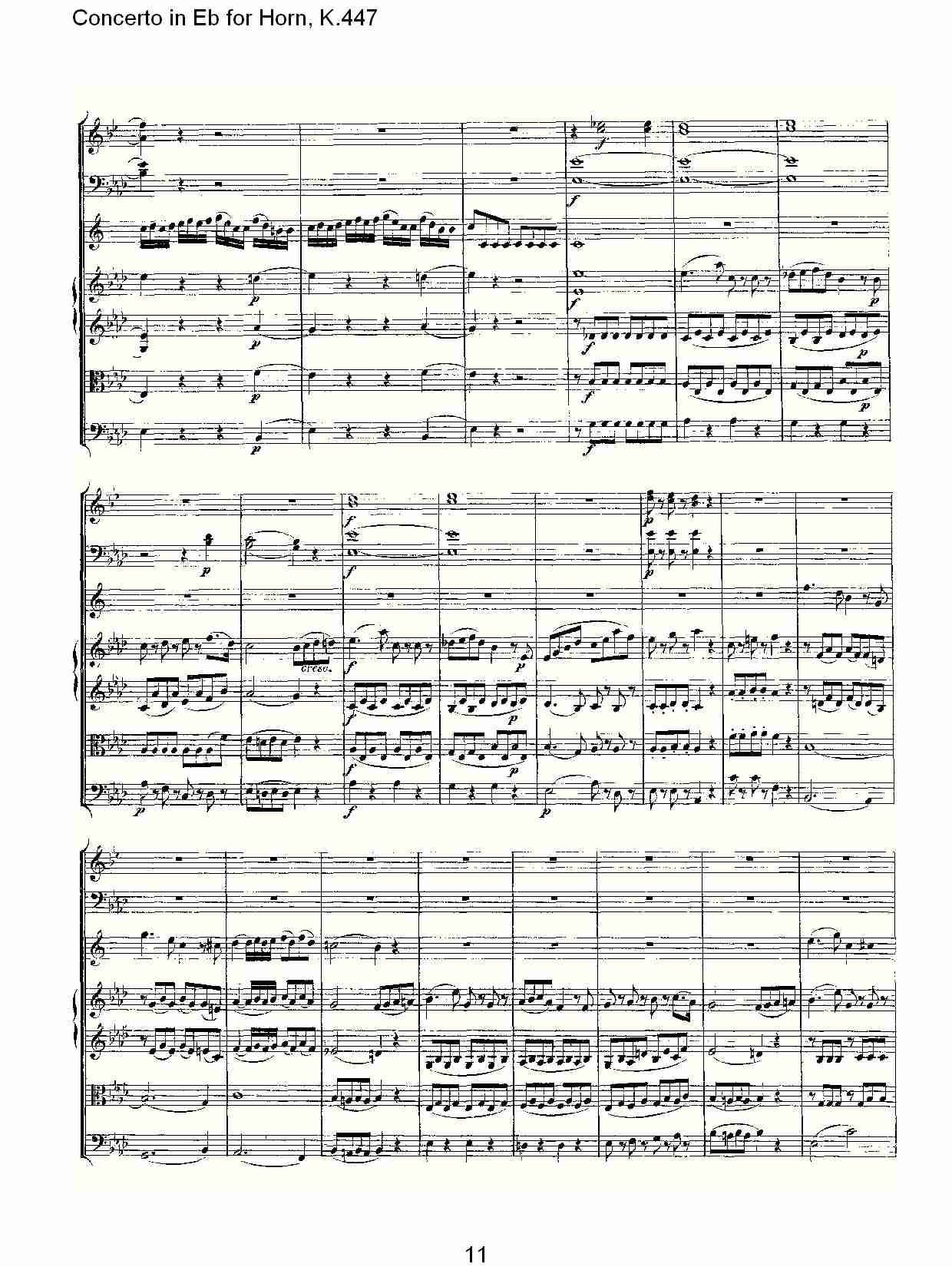Eb调法国号协奏曲, K.447（三）总谱（图1）