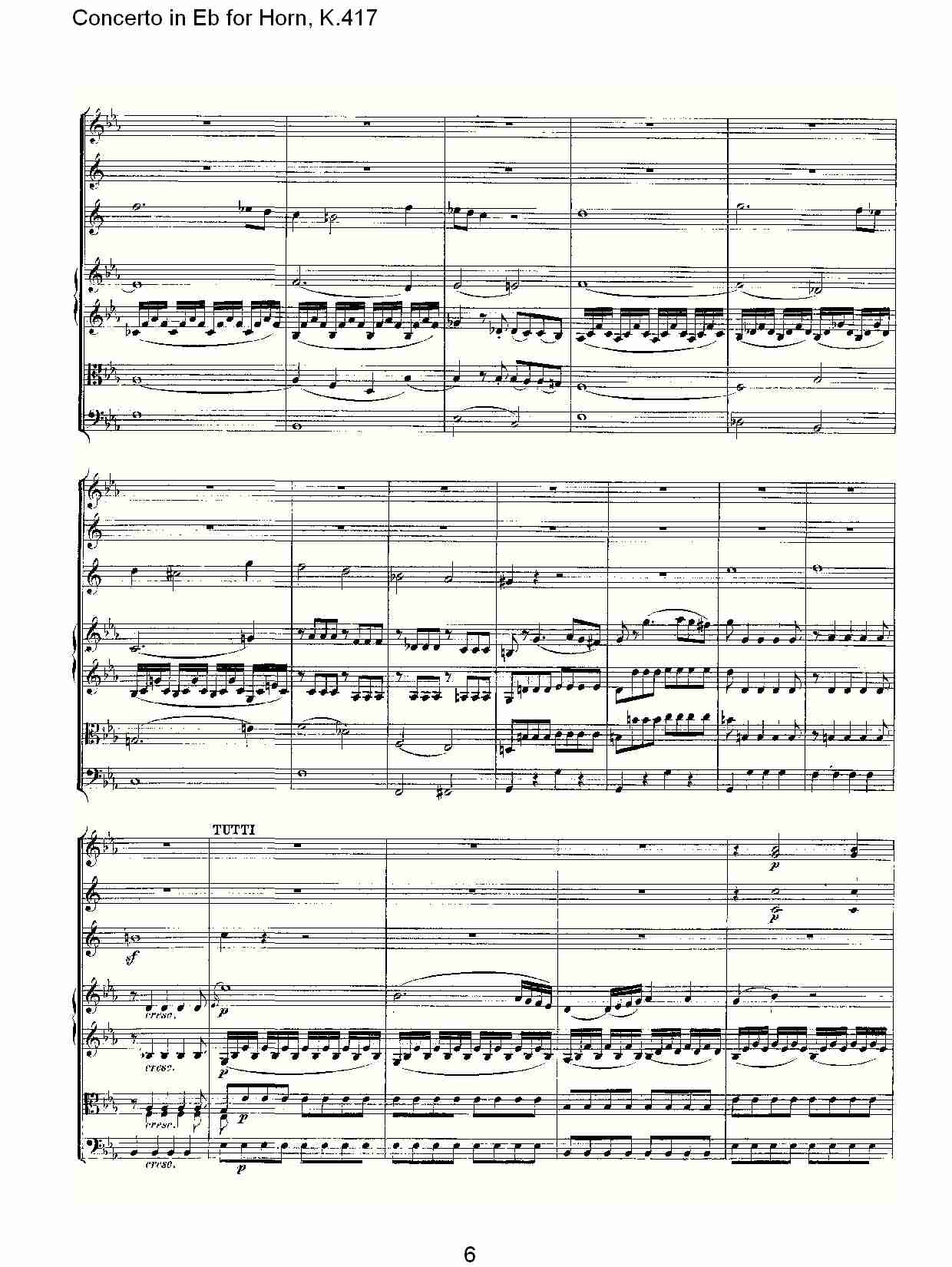Eb调法国号协奏曲, K.417（二）总谱（图1）